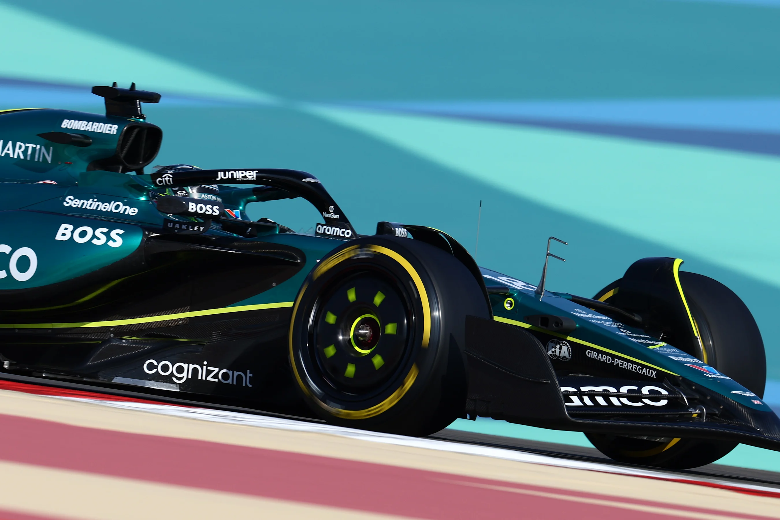 BAHRAIN, BAHRAIN - FEBRUARY 29: Lance Stroll of Canada driving the (18) Aston Martin AMR24 Mercedes