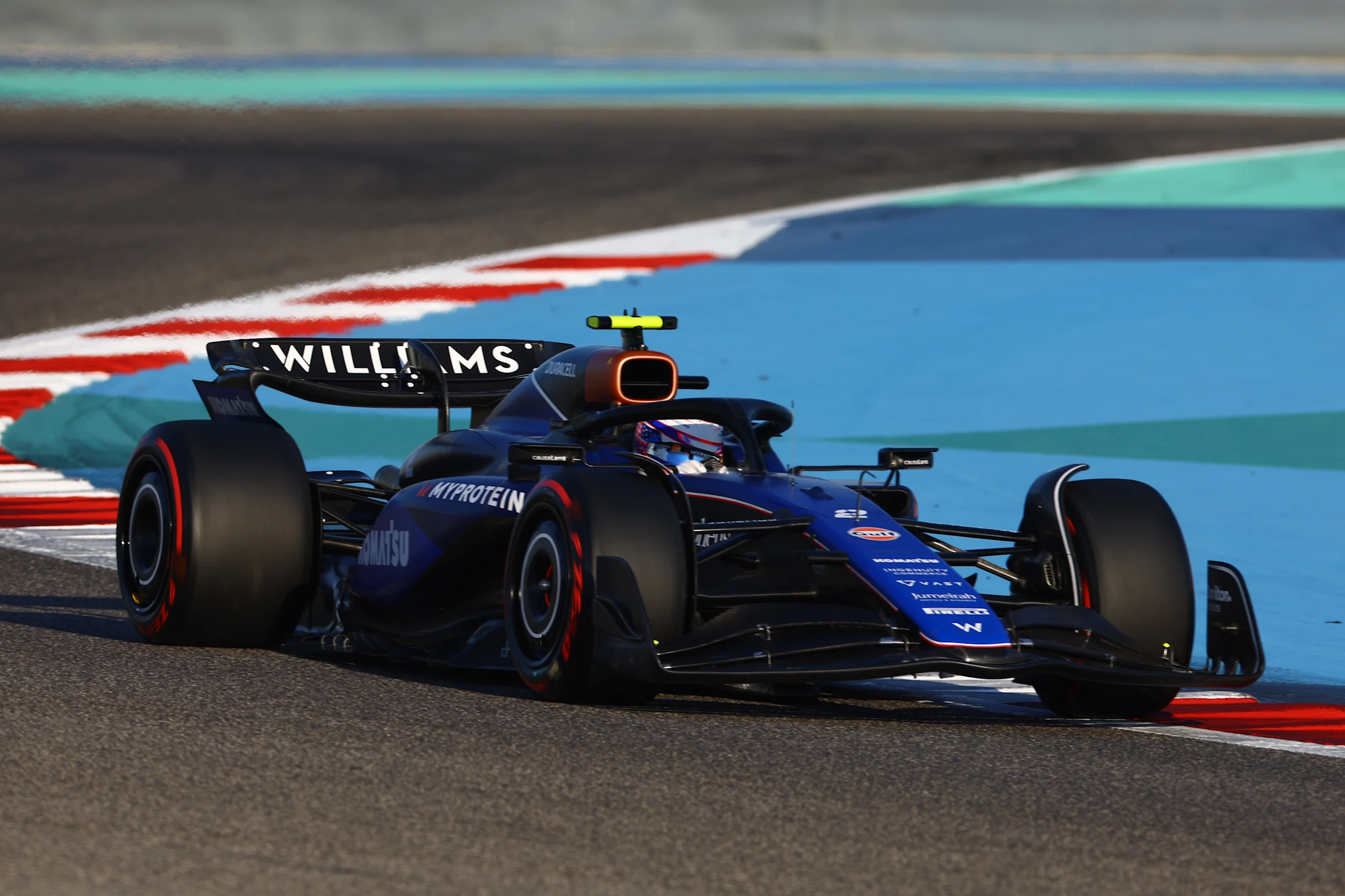 BAHRAIN, BAHRAIN - MARCH 01: Logan Sargeant of United States driving the (2) Williams FW46 Mercedes