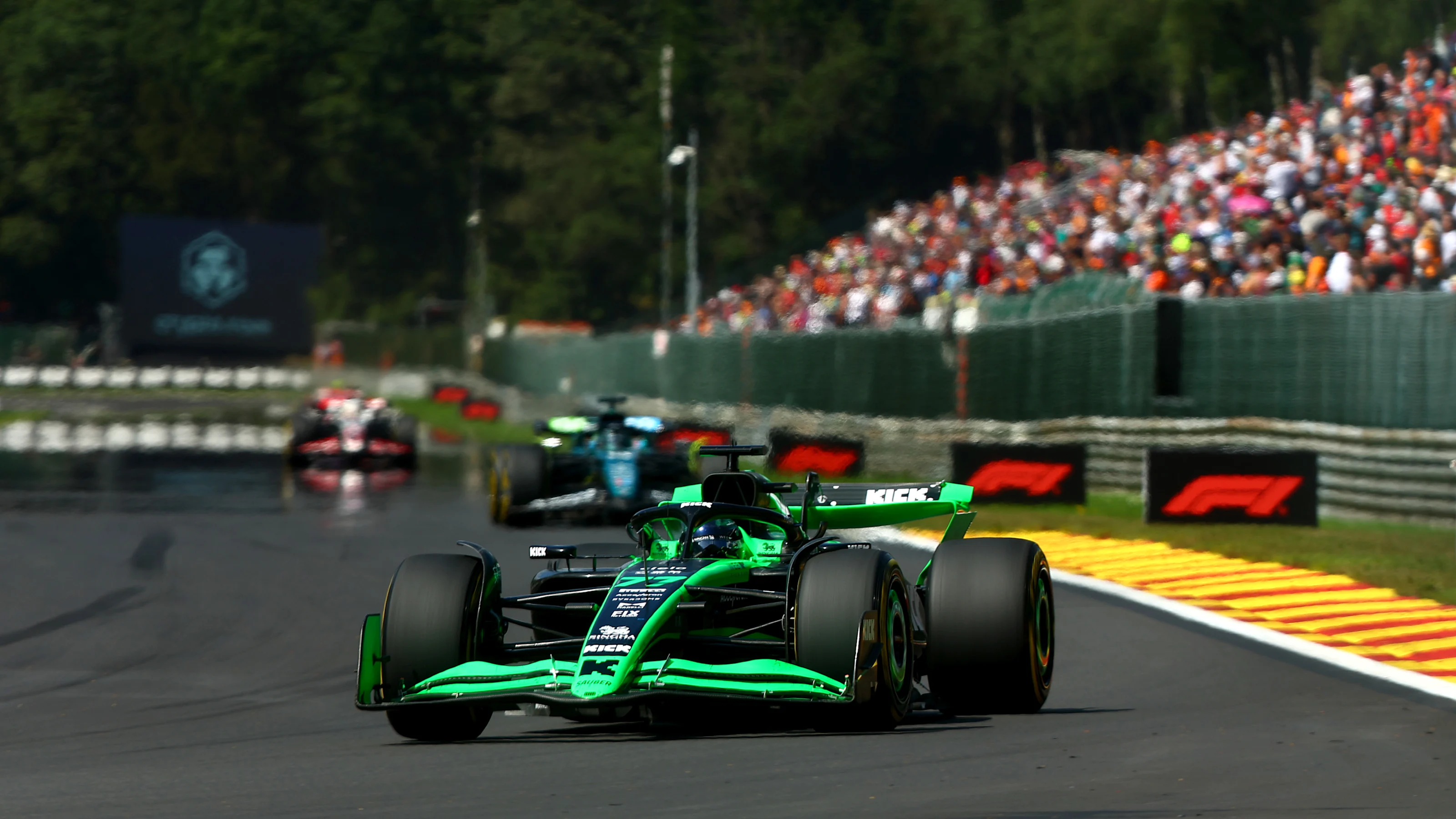 SPA, BELGIUM - JULY 28: Valtteri Bottas of Finland driving the (77) Kick Sauber C44 Ferrari on
