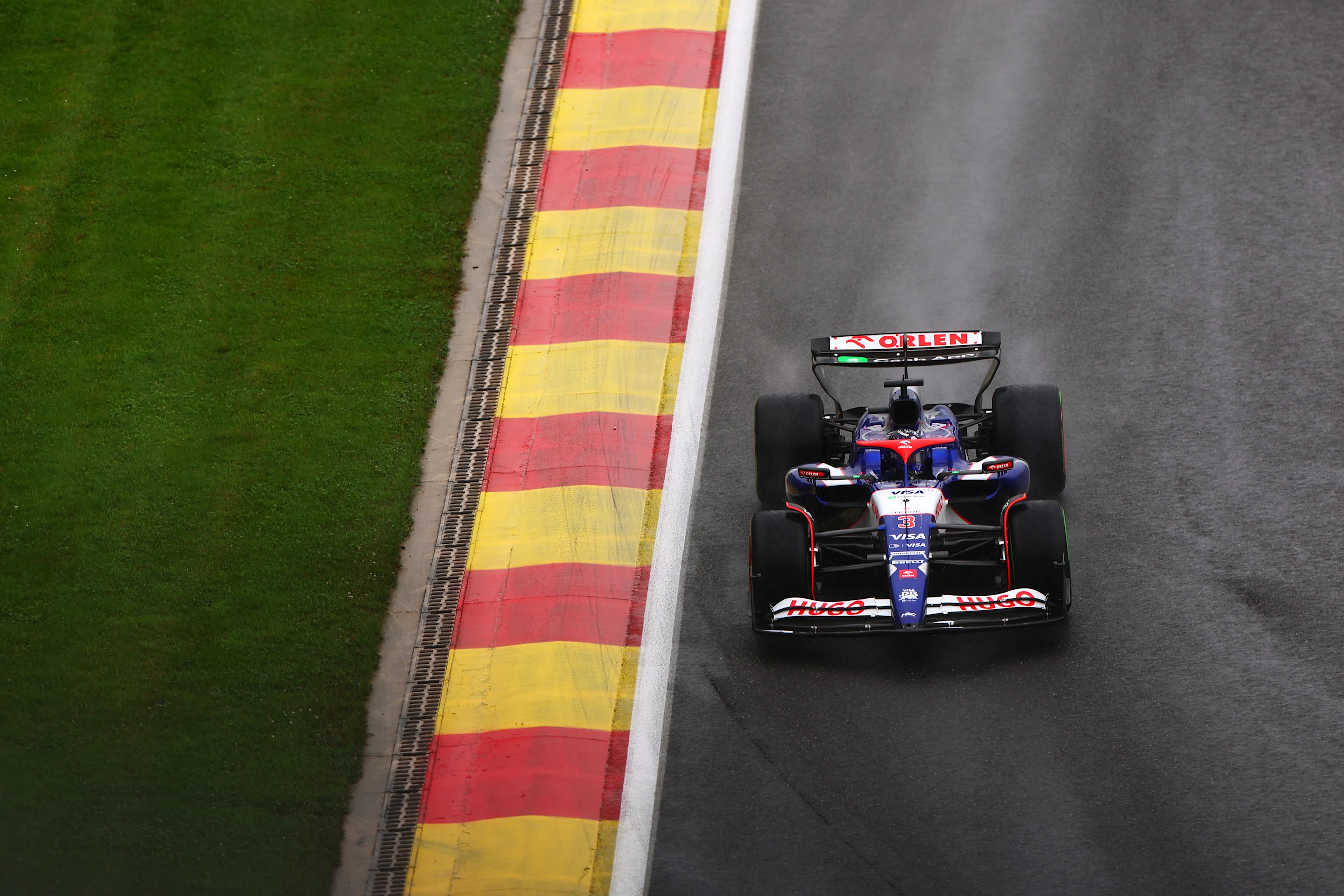 SPA, BELGIUM - JULY 27: Daniel Ricciardo of Australia driving the (3) Visa Cash App RB VCARB 01 on