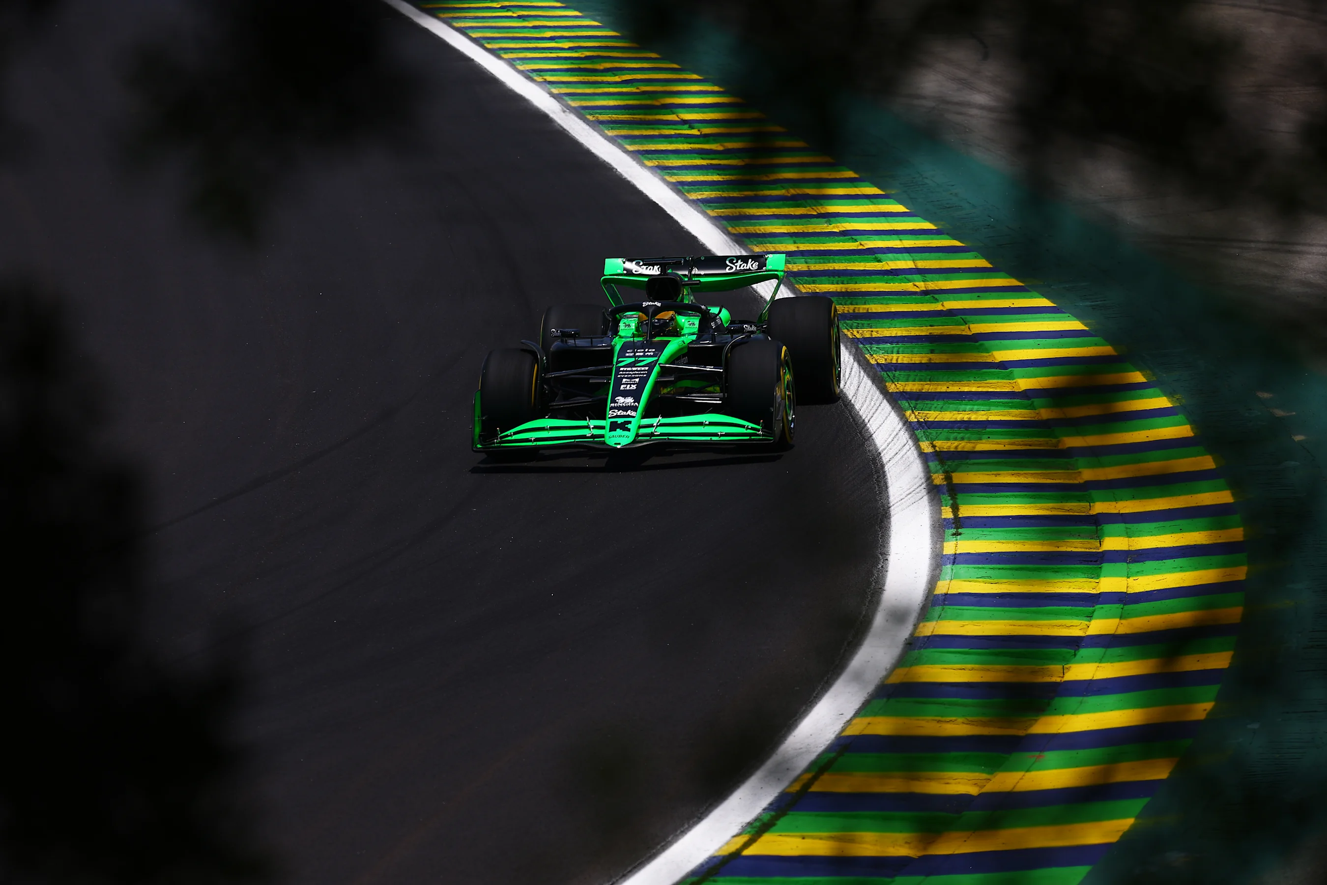 SAO PAULO, BRAZIL - NOVEMBER 01: Valtteri Bottas of Finland driving the (77) Kick Sauber C44