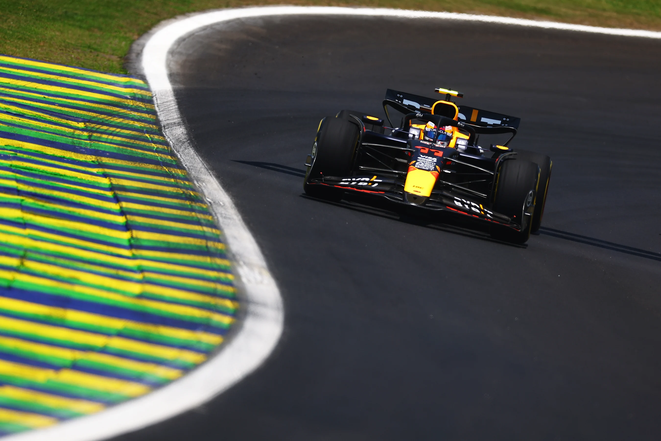 SAO PAULO, BRAZIL - NOVEMBER 01: Sergio Perez of Mexico driving the (11) Oracle Red Bull Racing
