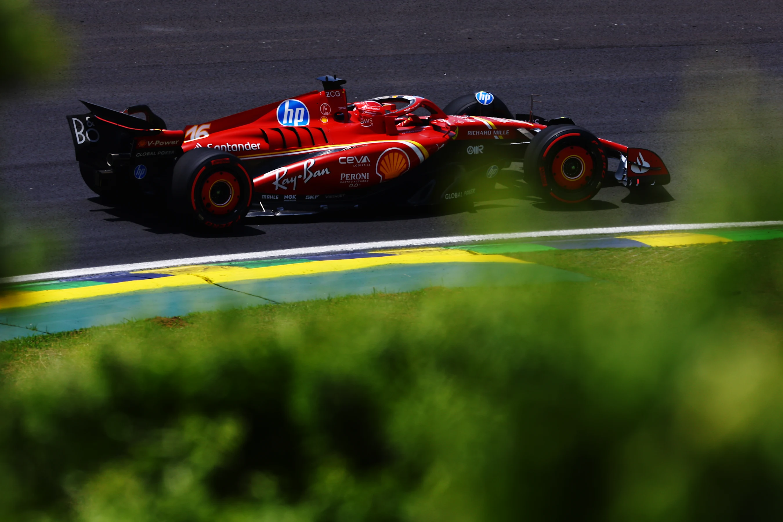 SAO PAULO, BRAZIL - NOVEMBER 01: Charles Leclerc of Monaco driving the (16) Ferrari SF-24 on track
