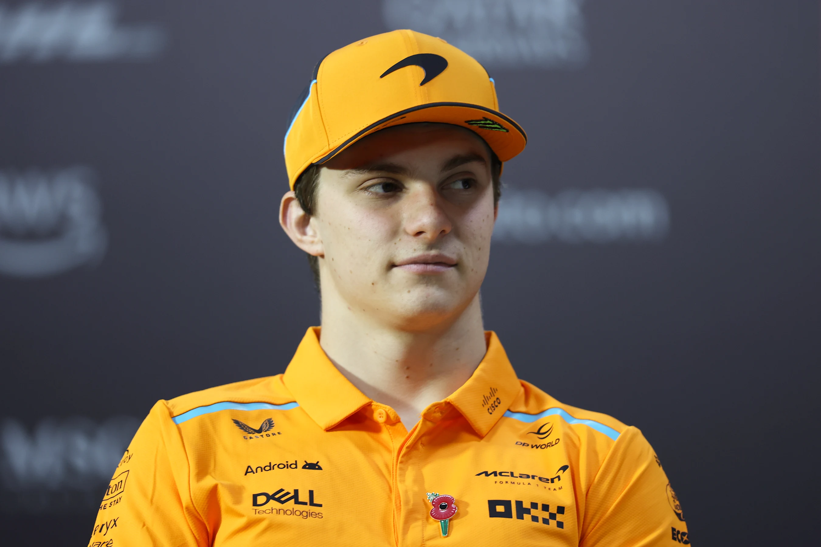SAO PAULO, BRAZIL - OCTOBER 31: Oscar Piastri of Australia and McLaren attends the Drivers Press