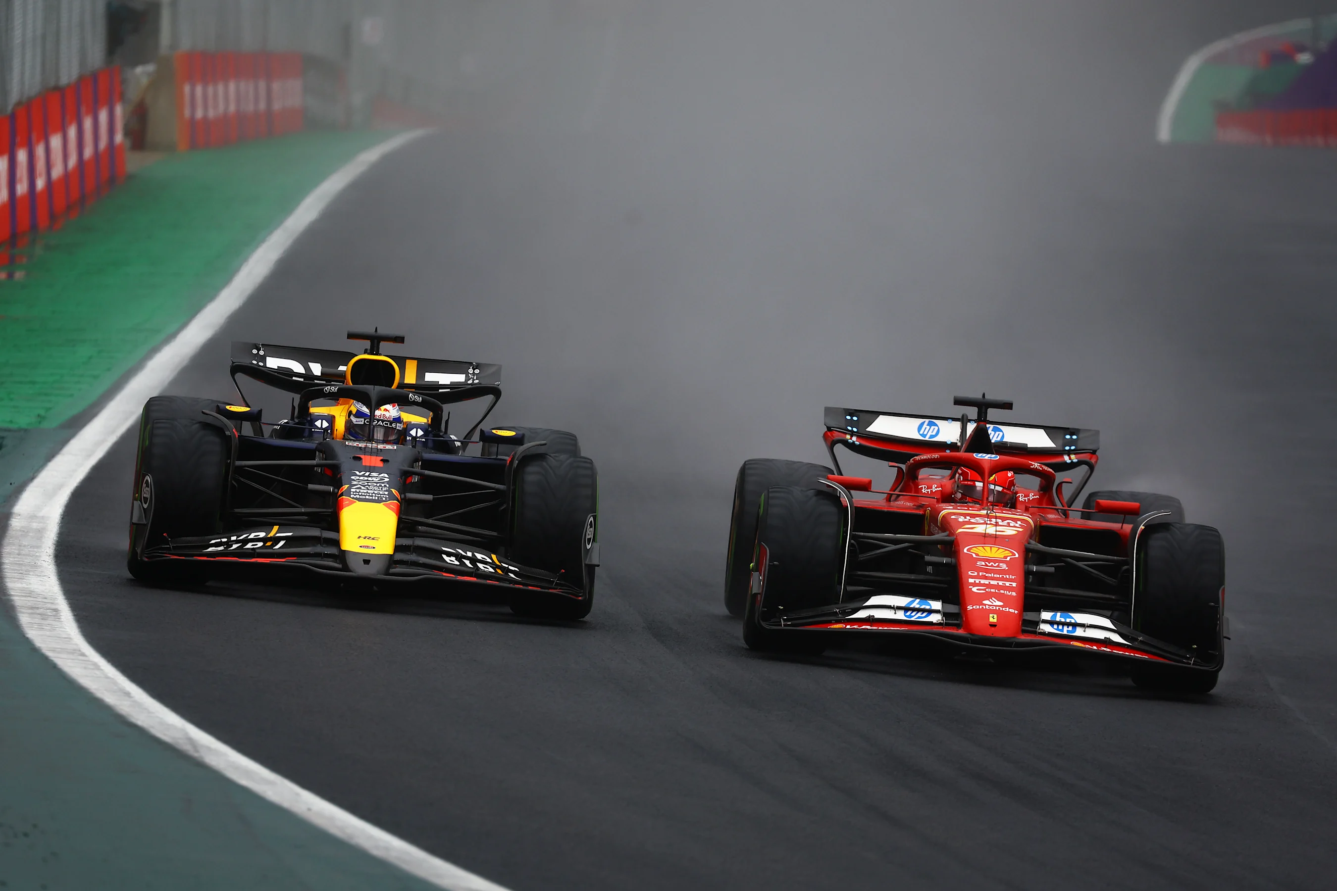 SAO PAULO, BRAZIL - NOVEMBER 03: Charles Leclerc of Monaco driving the (16) Ferrari SF-24 and Max