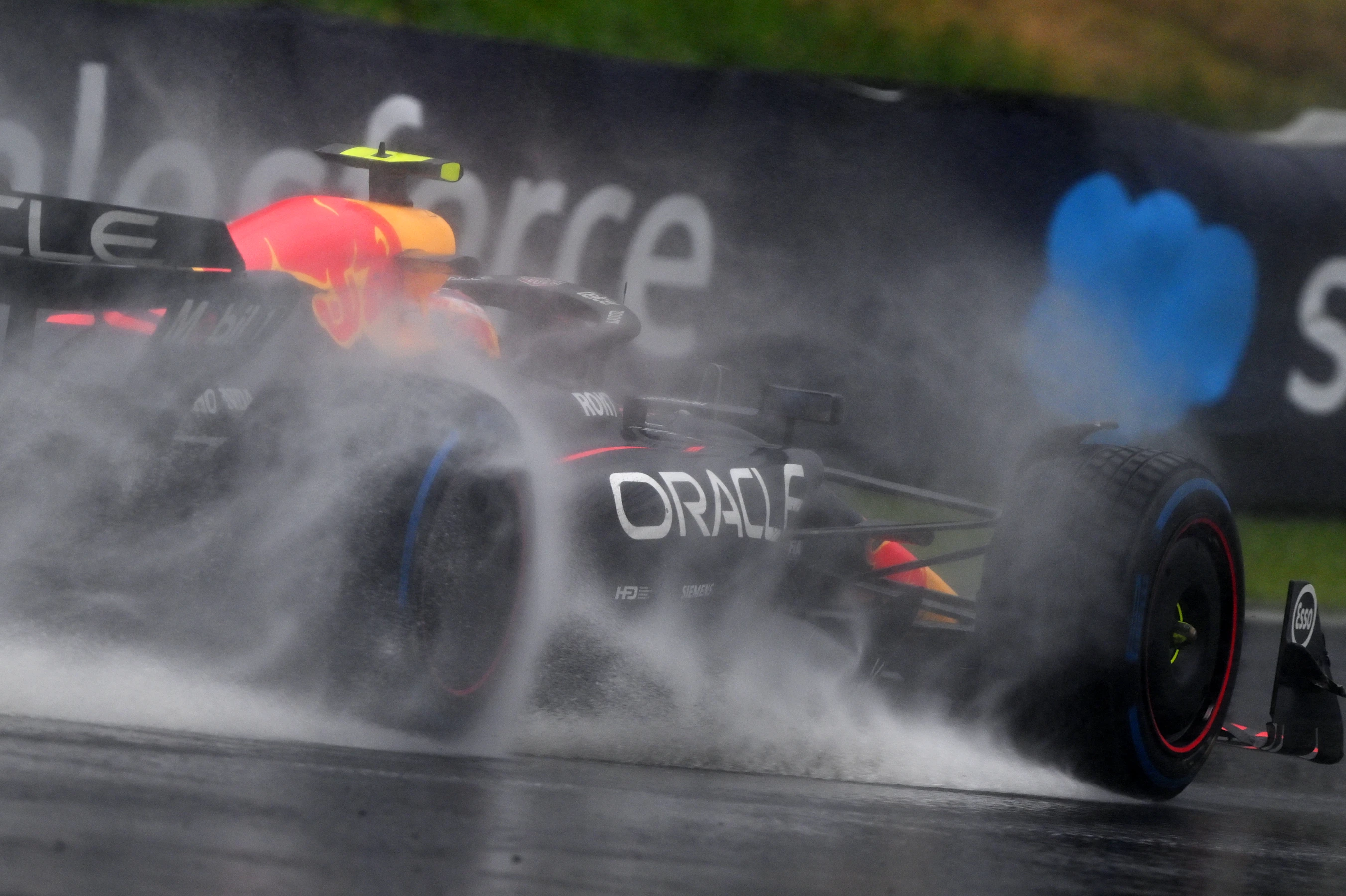 SAO PAULO, BRAZIL - NOVEMBER 03: Sergio Perez of Mexico driving the (11) Oracle Red Bull Racing