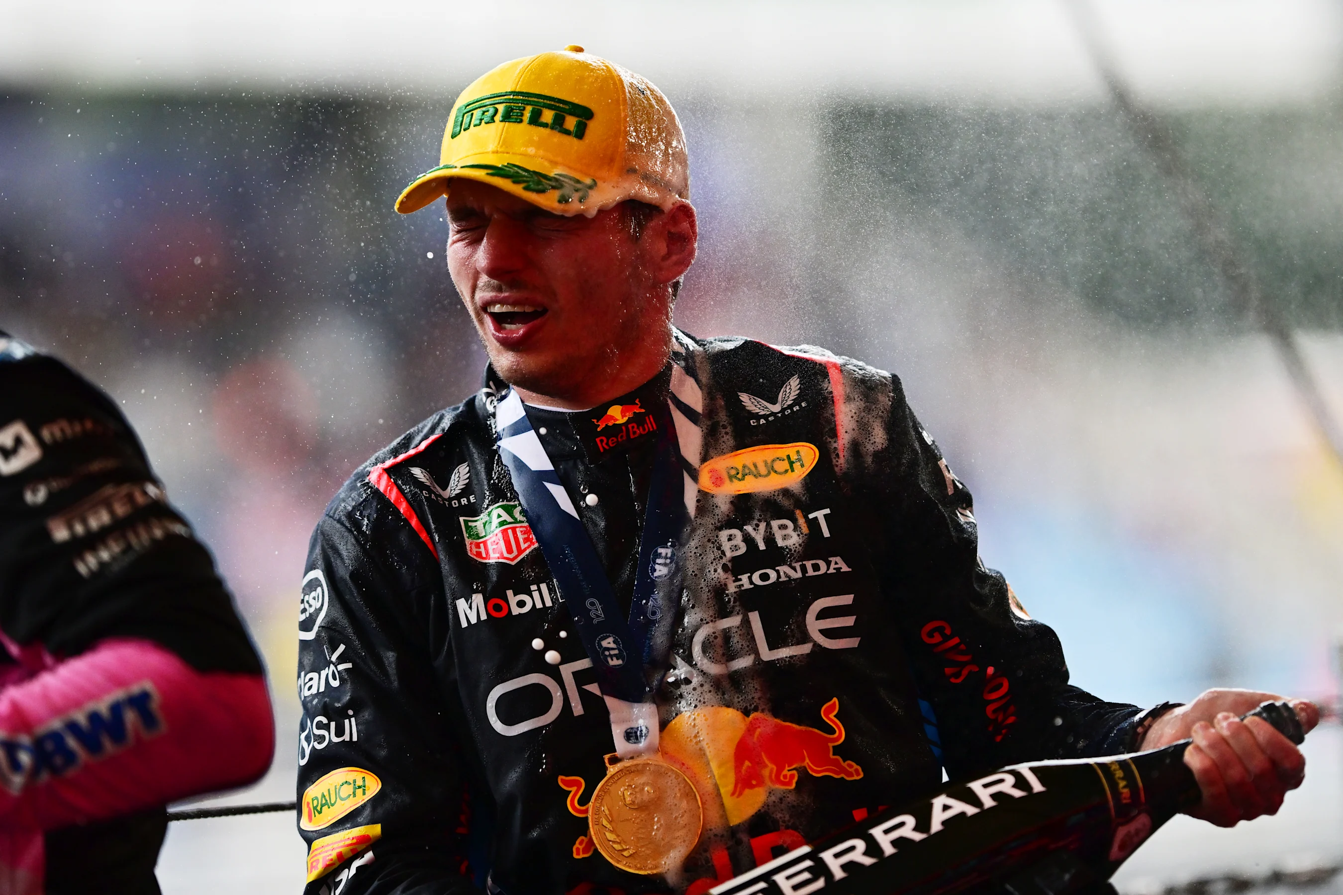SAO PAULO, BRAZIL - NOVEMBER 03: Race winner Max Verstappen of the Netherlands and Oracle Red Bull
