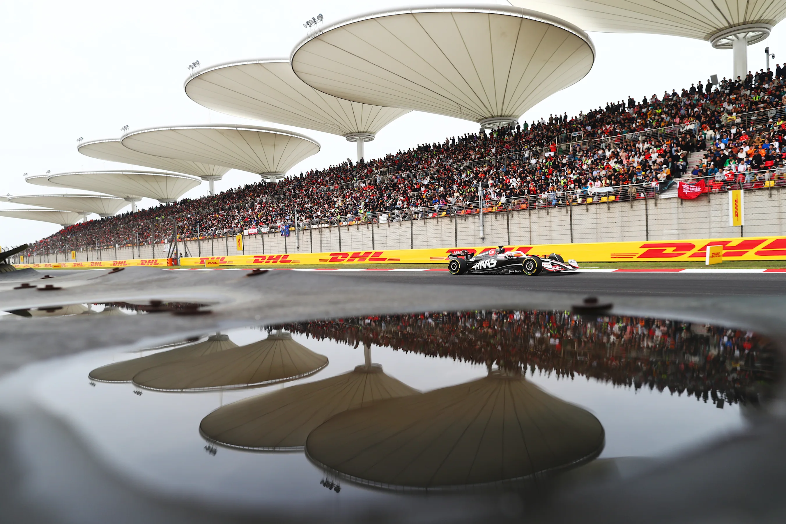 SHANGHAI, CHINA - APRIL 21: Kevin Magnussen of Denmark driving the (20) Haas F1 VF-24 Ferrari on