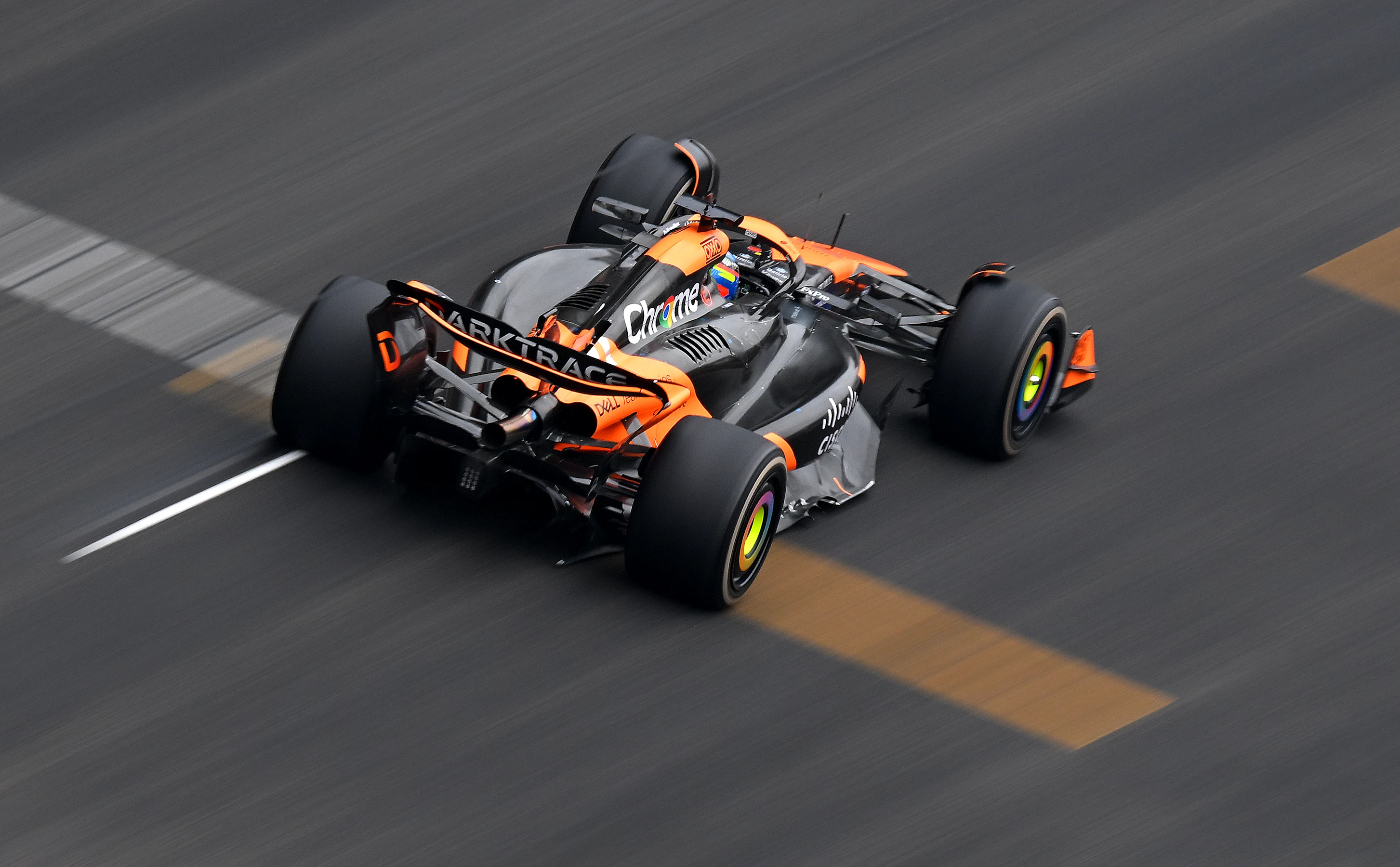 SHANGHAI, CHINA - APRIL 21: Oscar Piastri of Australia driving the (81) McLaren MCL38 Mercedes on