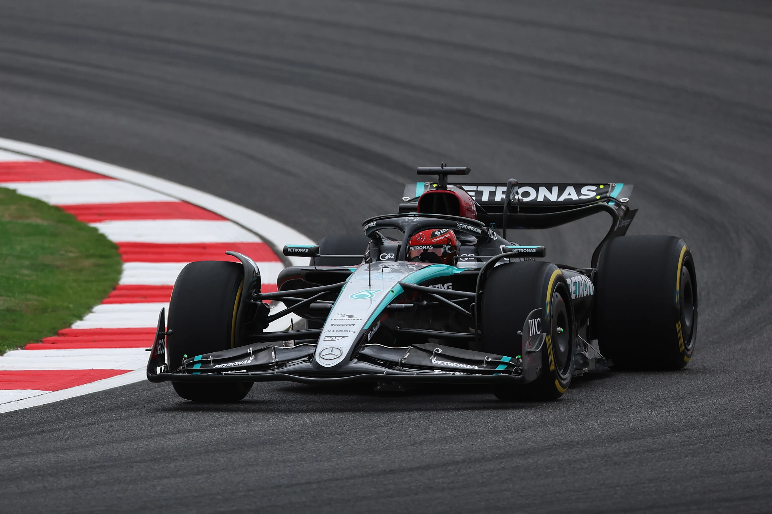 SHANGHAI, CHINA - APRIL 19: George Russell of Great Britain driving the (63) Mercedes AMG Petronas
