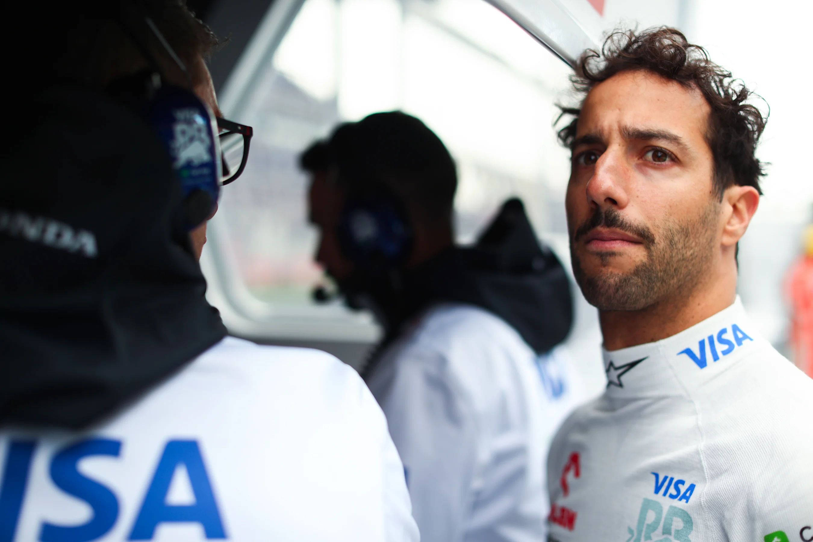 SHANGHAI, CHINA - APRIL 19: Daniel Ricciardo of Visa Cash App RB  during Sprint Qualifying ahead of