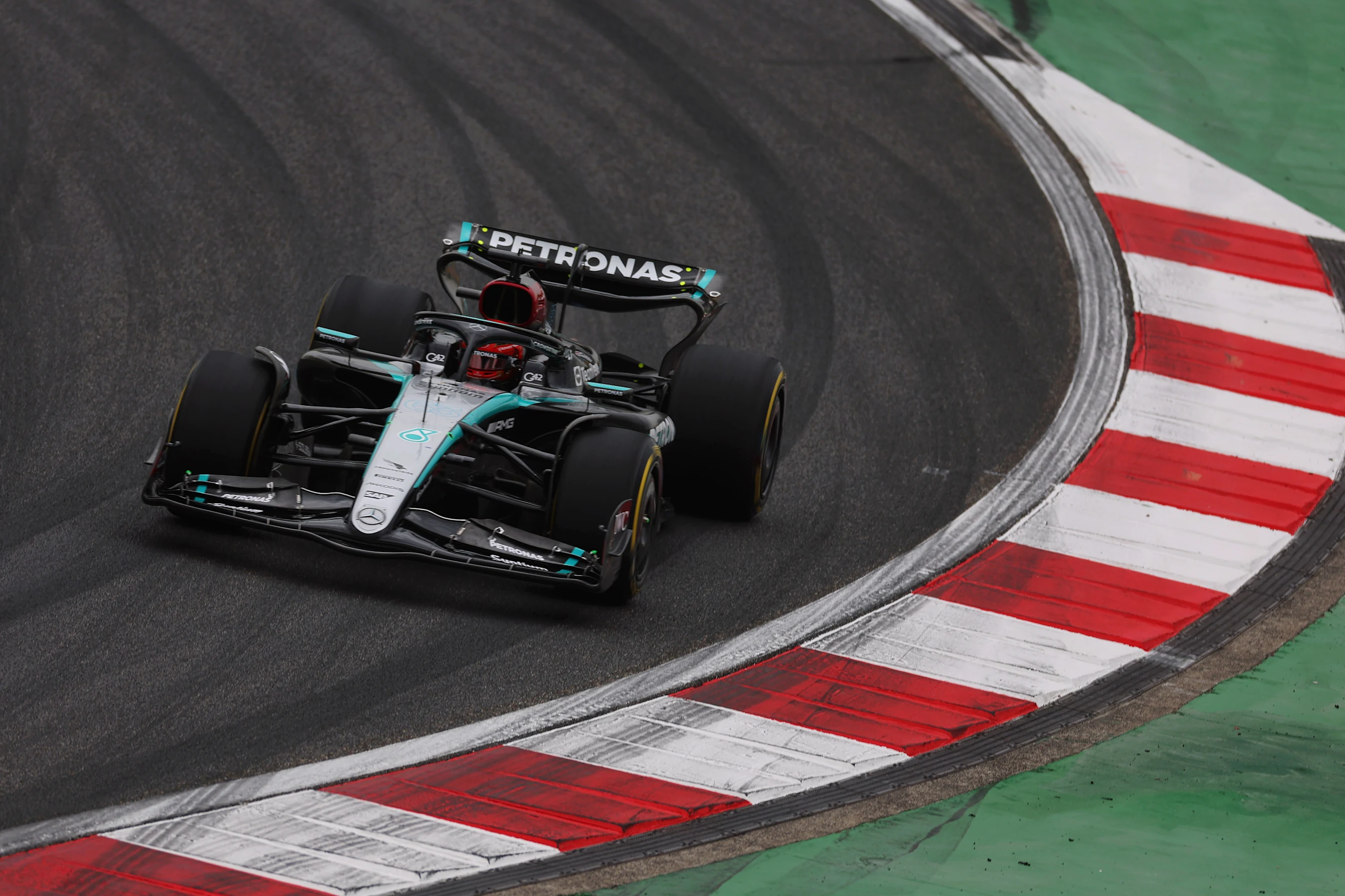 SHANGHAI, CHINA - APRIL 19: George Russell of Great Britain driving the (63) Mercedes AMG Petronas