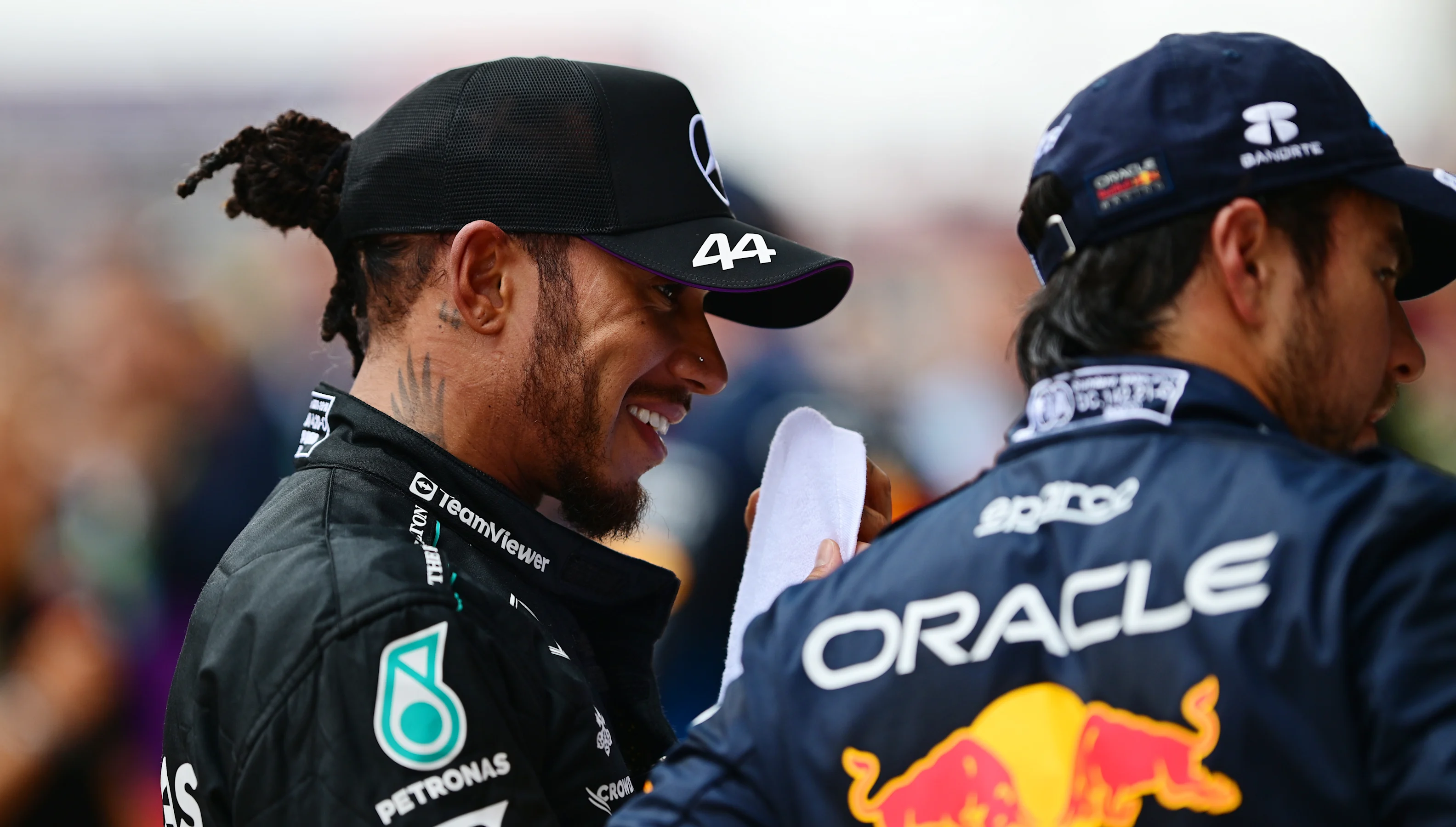 SHANGHAI, CHINA - APRIL 20: Second placed Lewis Hamilton of Great Britain and Mercedes looks on in
