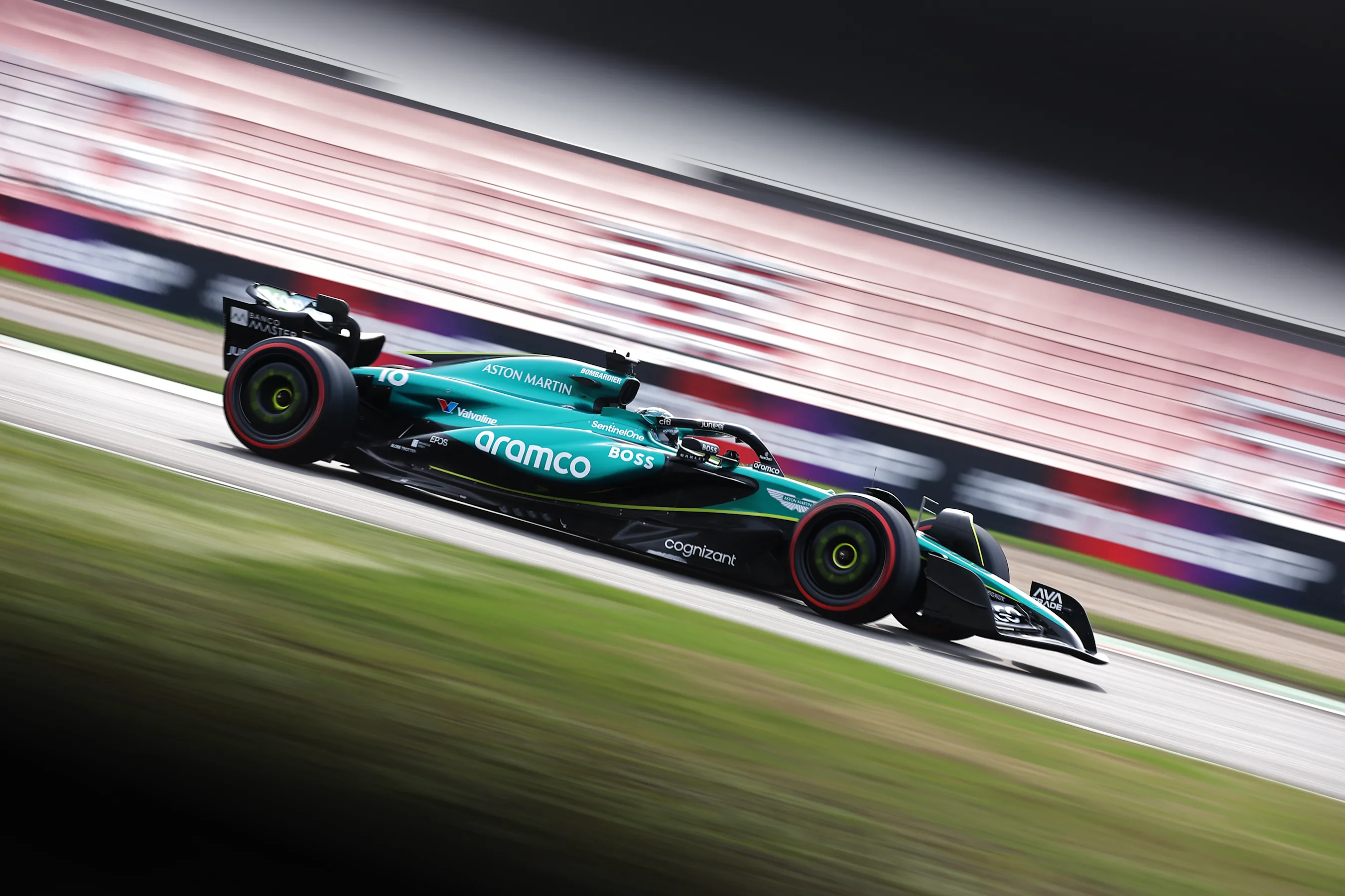 SHANGHAI, CHINA - APRIL 20: Lance Stroll of Canada driving the (18) Aston Martin AMR24 Mercedes on