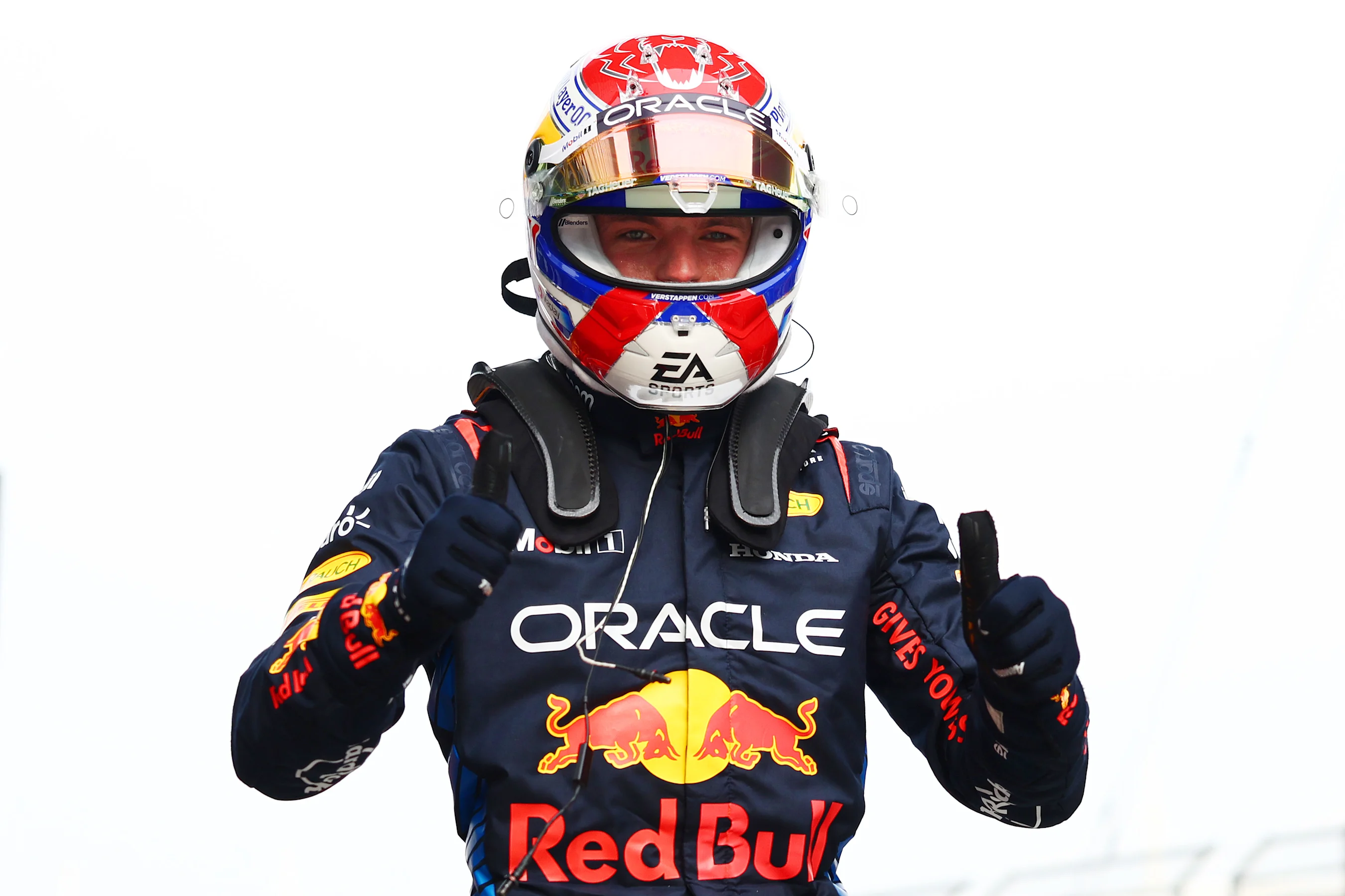 SHANGHAI, CHINA - APRIL 20: Pole position qualifier Max Verstappen of the Netherlands and Oracle