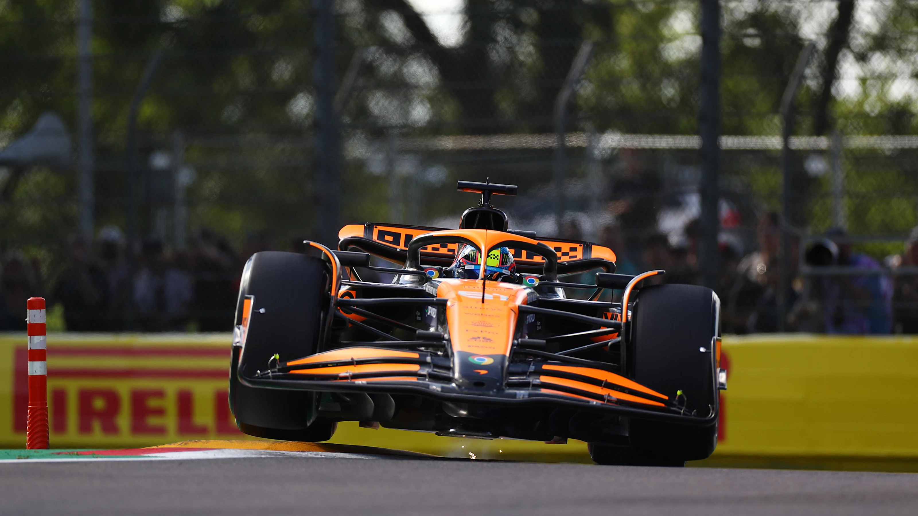 IMOLA, ITALY - MAY 17: Oscar Piastri of Australia driving the (81) McLaren MCL38 Mercedes on track