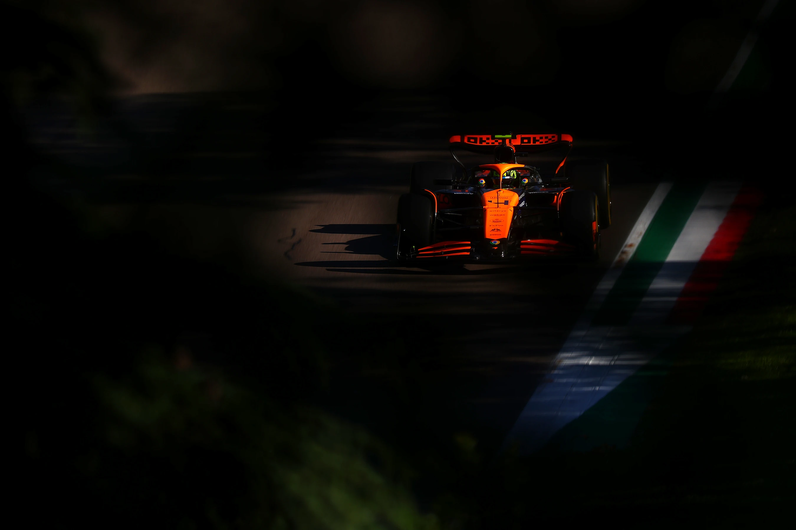 IMOLA, ITALY - MAY 17: Lando Norris of Great Britain driving the (4) McLaren MCL38 Mercedes on