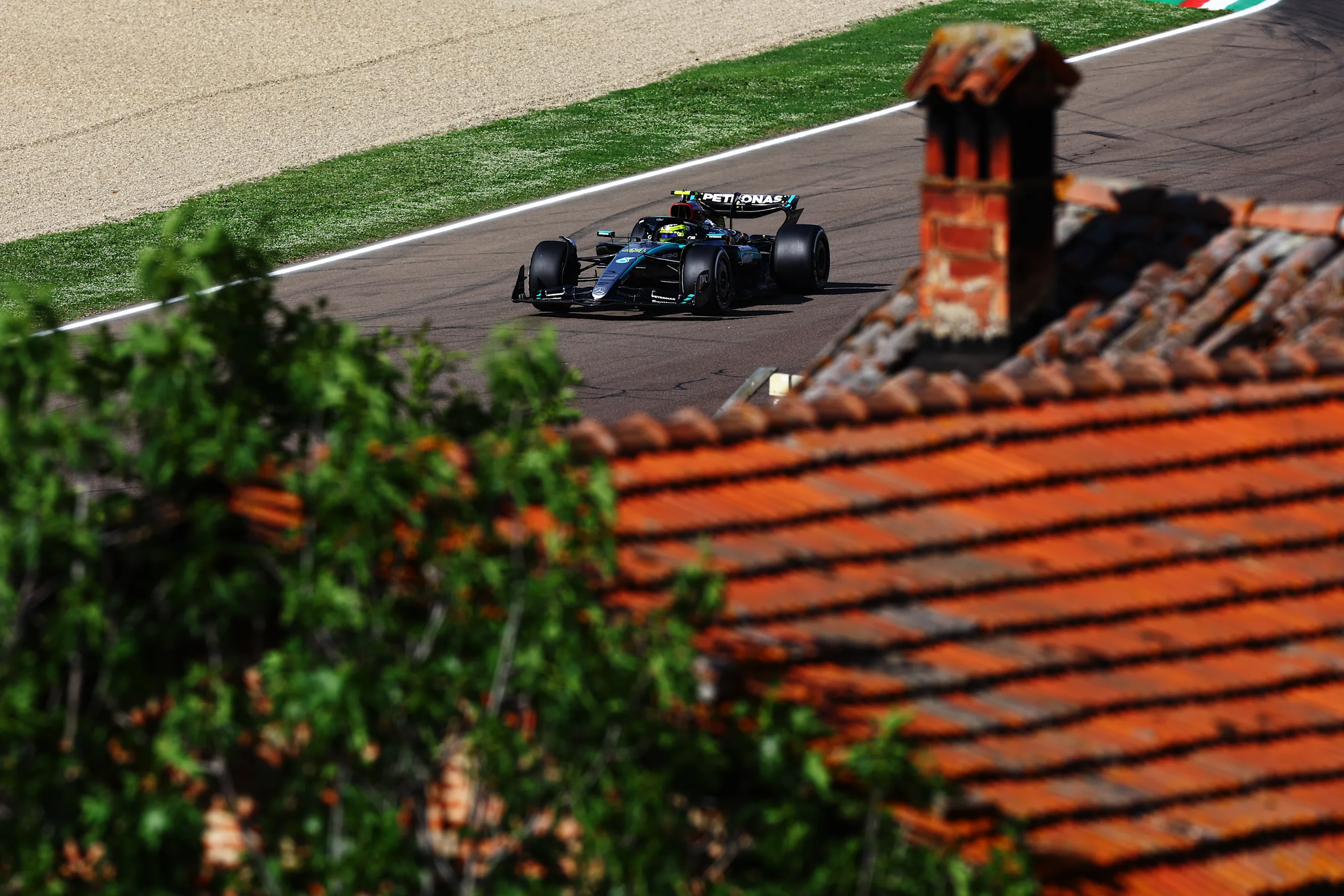 IMOLA, ITALY - MAY 17: Lewis Hamilton of Great Britain driving the (44) Mercedes AMG Petronas F1