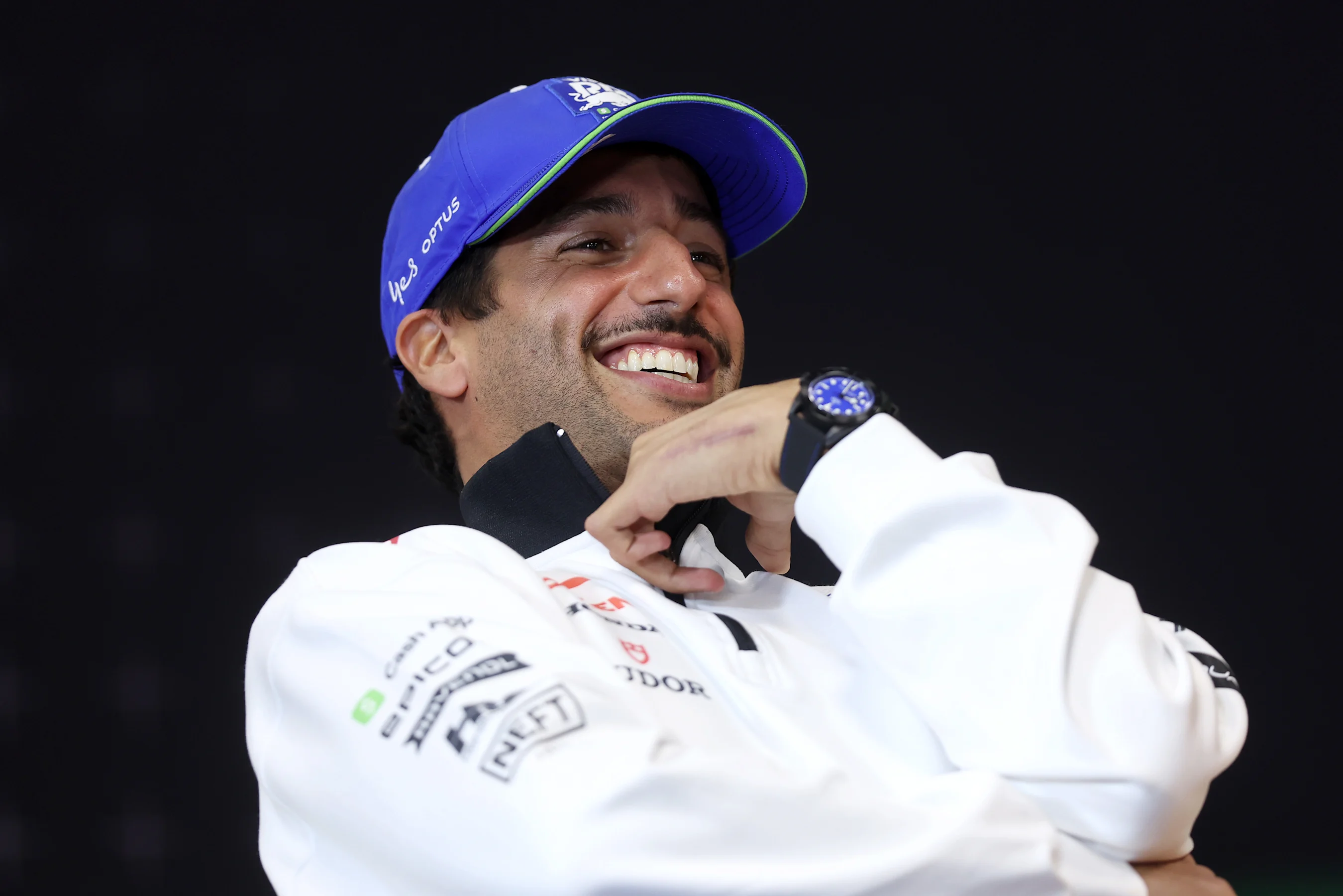 IMOLA, ITALY - MAY 16: Daniel Ricciardo of Australia and Visa Cash App RB attends the Drivers Press