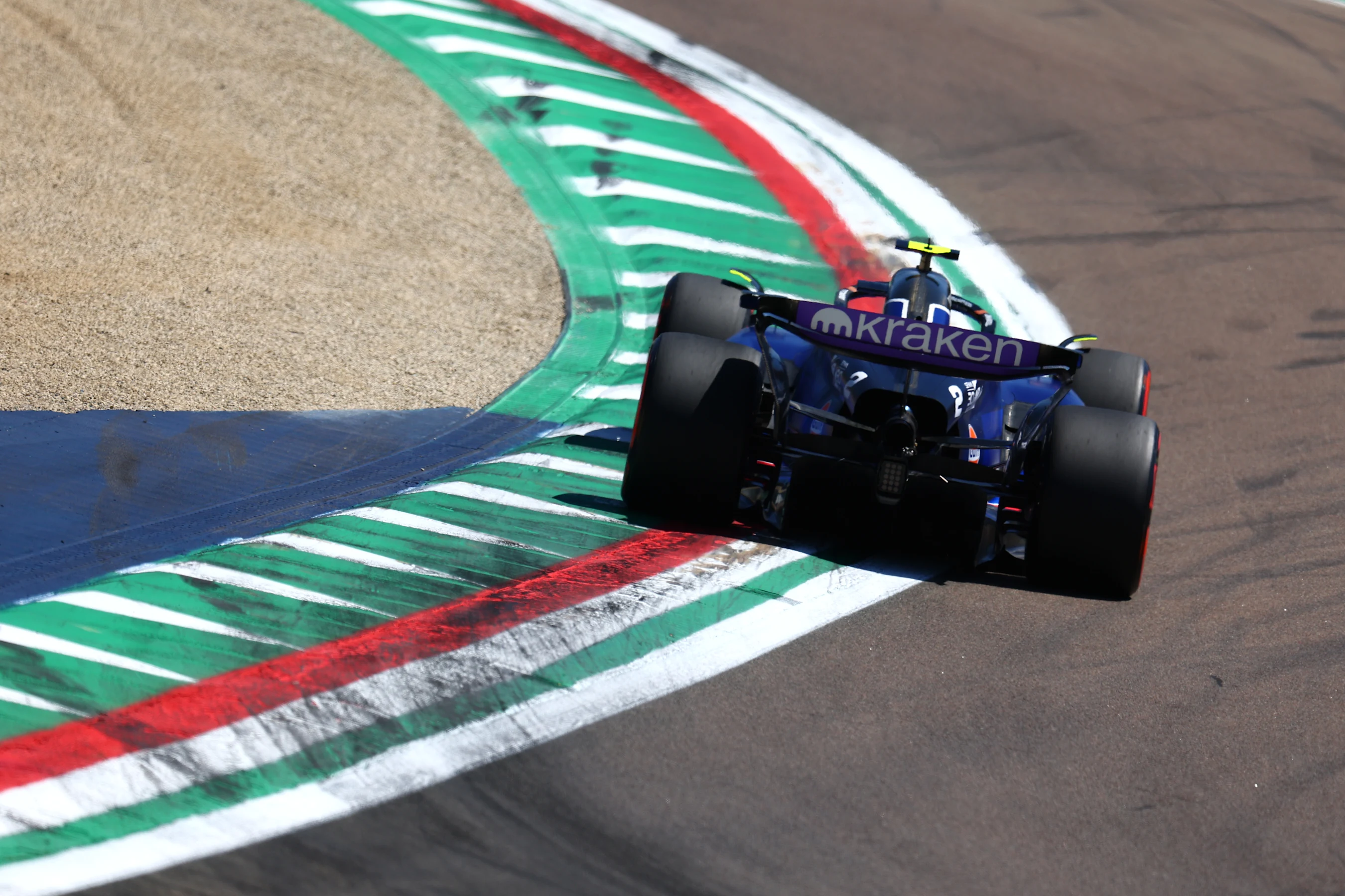 IMOLA, ITALY - MAY 18: Logan Sargeant of United States driving the (2) Williams FW46 Mercedes on