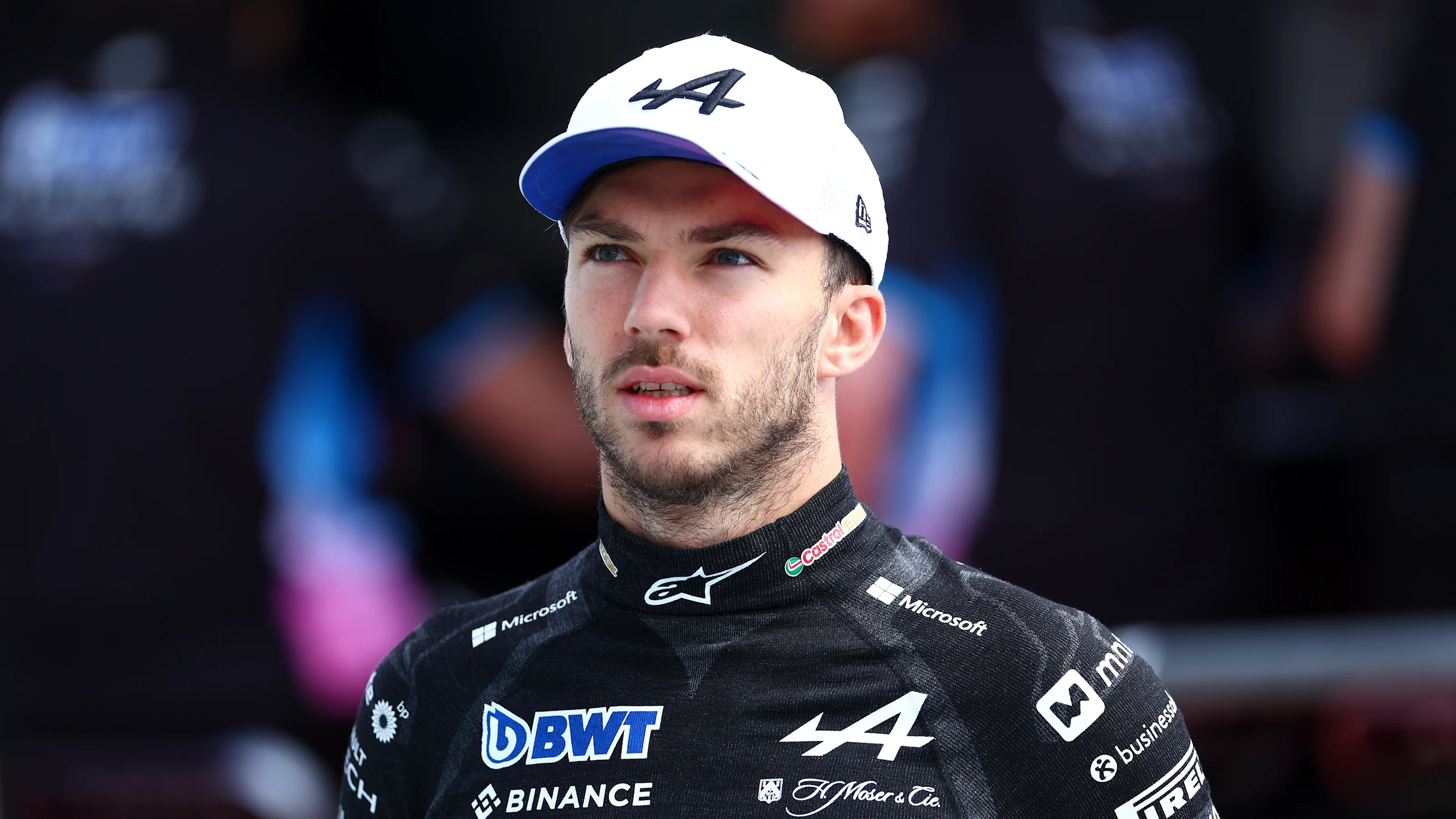 IMOLA, ITALY - MAY 18: Pierre Gasly of France and Alpine F1 looks on prior to qualifying ahead of