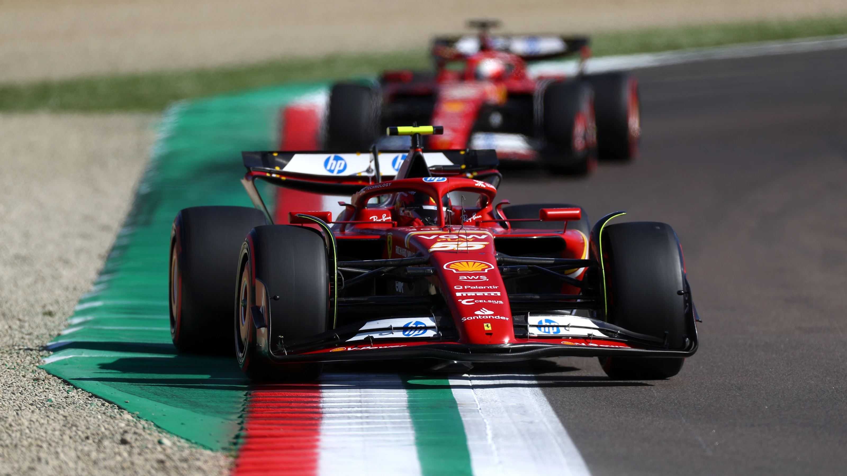IMOLA, ITALY - MAY 18: Carlos Sainz of Spain driving (55) the Ferrari SF-24 on track during