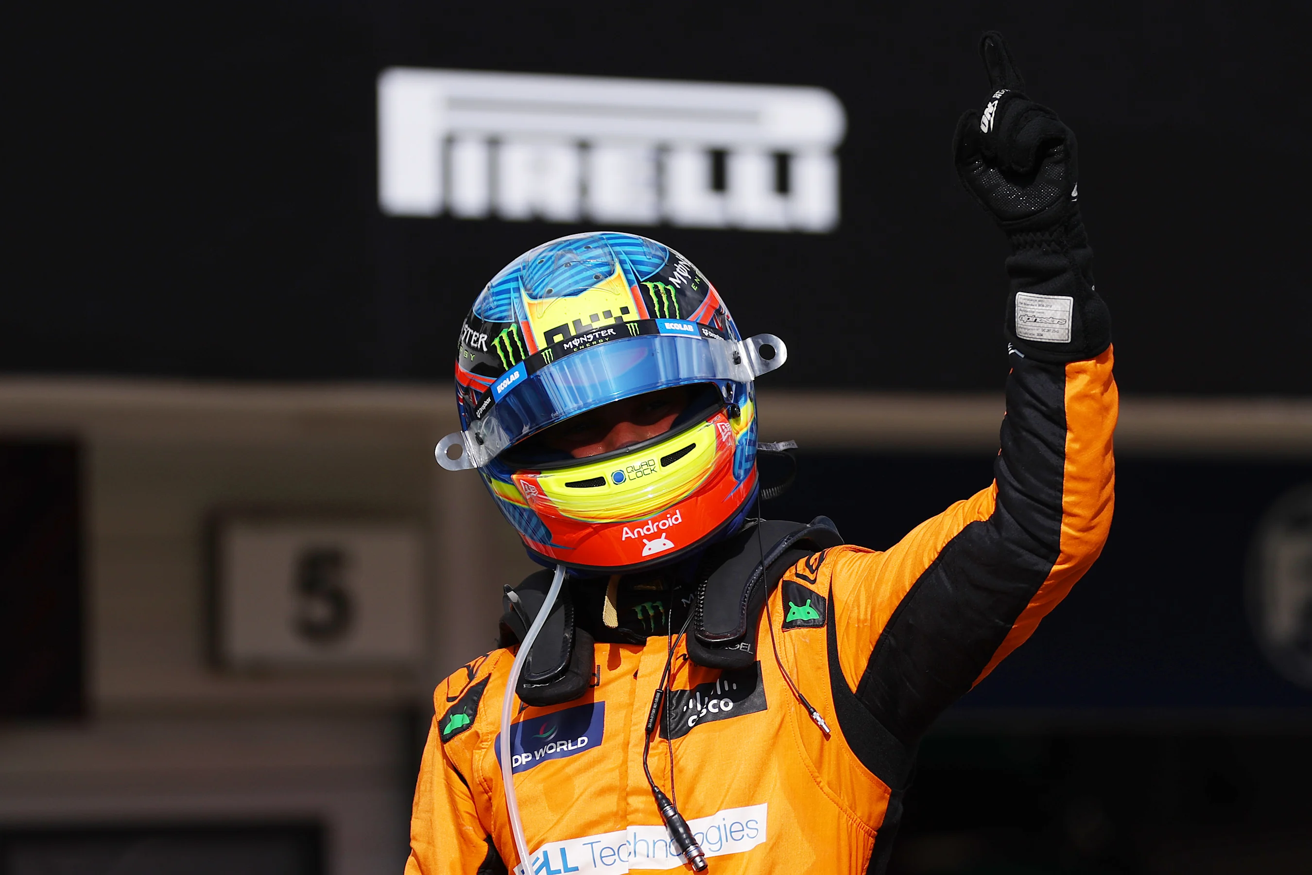 BUDAPEST, HUNGARY - JULY 21: Race winner Oscar Piastri of Australia and McLaren celebrates his