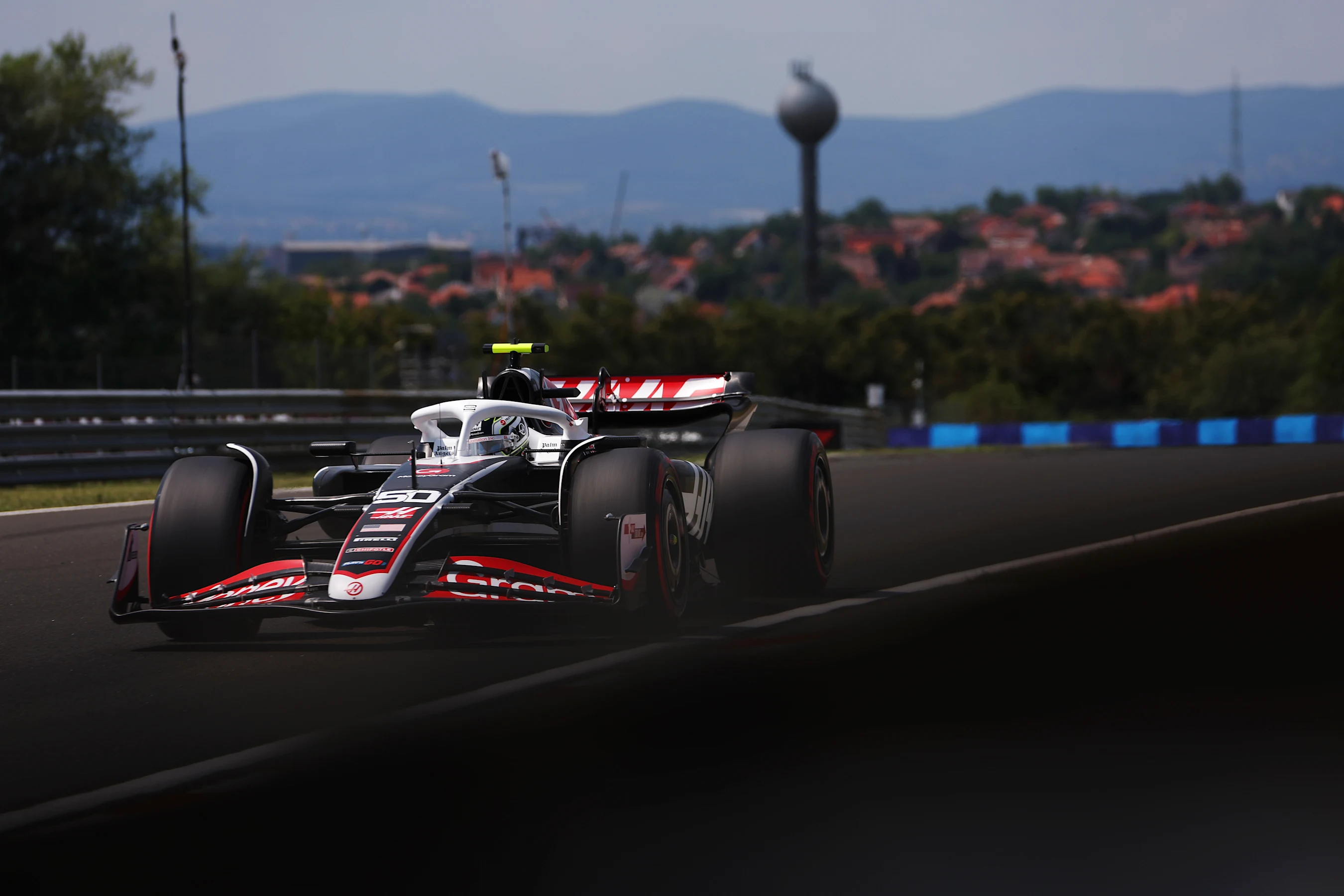BUDAPEST, HUNGARY - JULY 19: Oliver Bearman of Great Britain driving the (50) Haas F1 VF-24 Ferrari