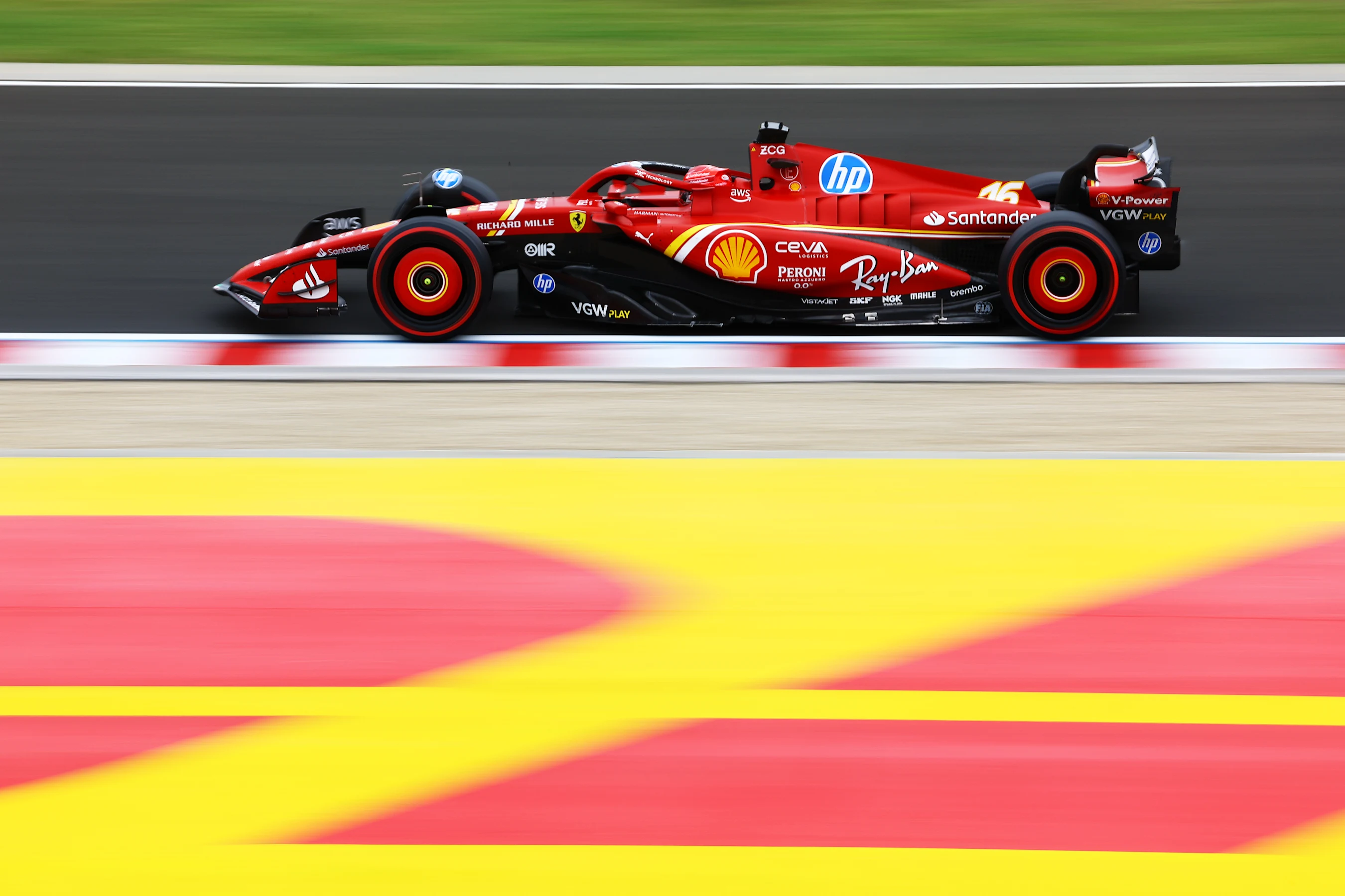 BUDAPEST, HUNGARY - JULY 20: Charles Leclerc of Monaco driving the (16) Ferrari SF-24 on track