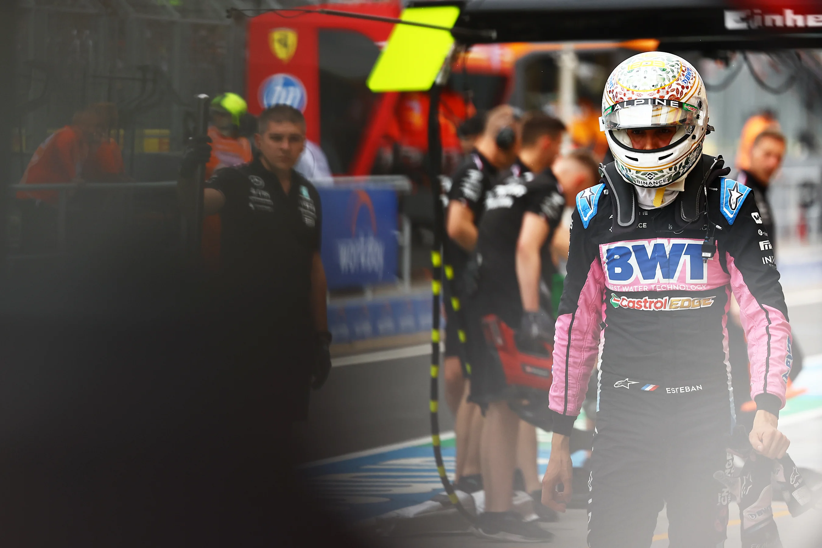 BUDAPEST, HUNGARY - JULY 20: 19th placed qualifier Esteban Ocon of France and Alpine F1 walks in