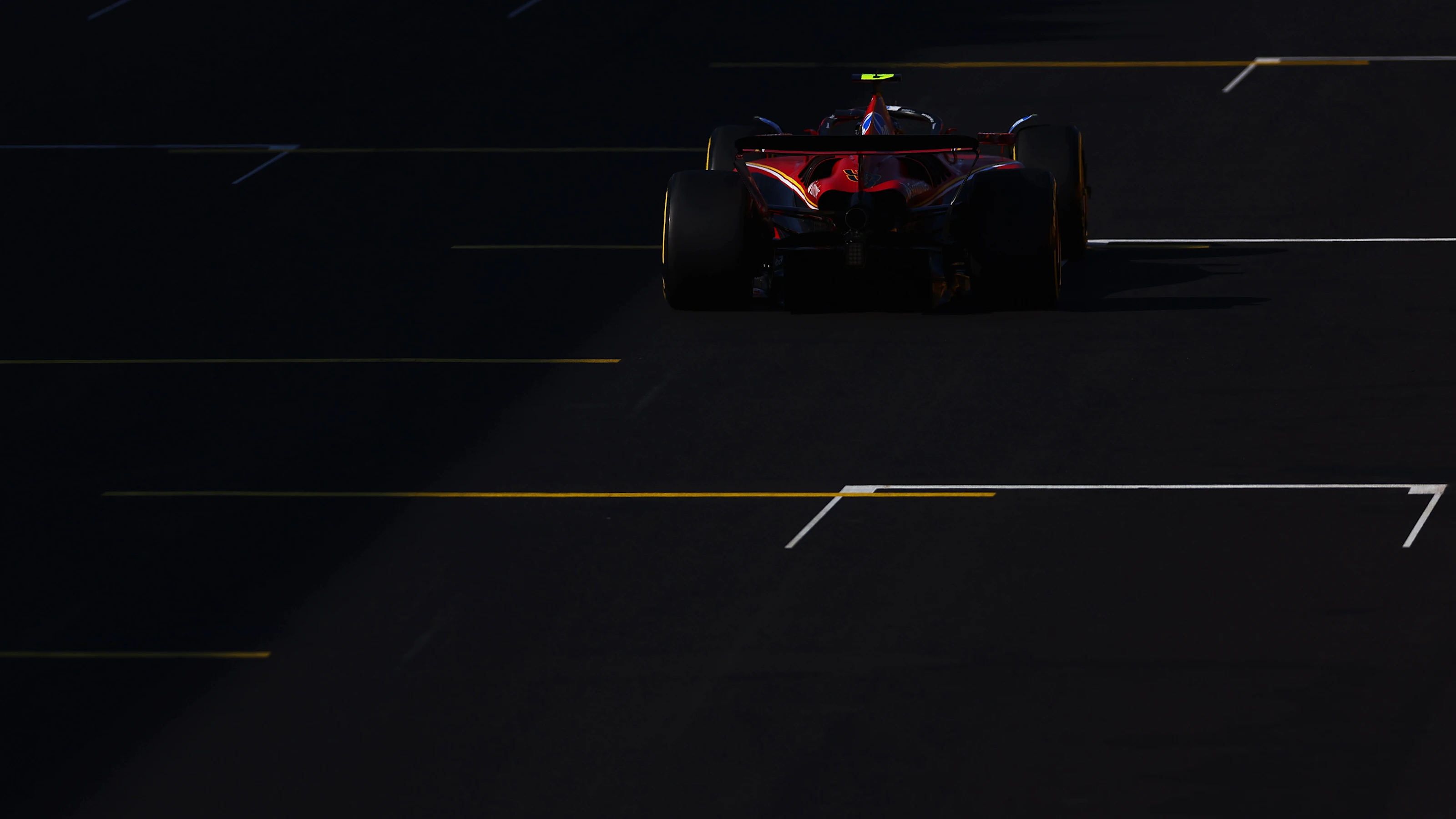 MONZA, ITALY - AUGUST 30: Carlos Sainz of Spain driving (55) the Ferrari SF-24 on track during