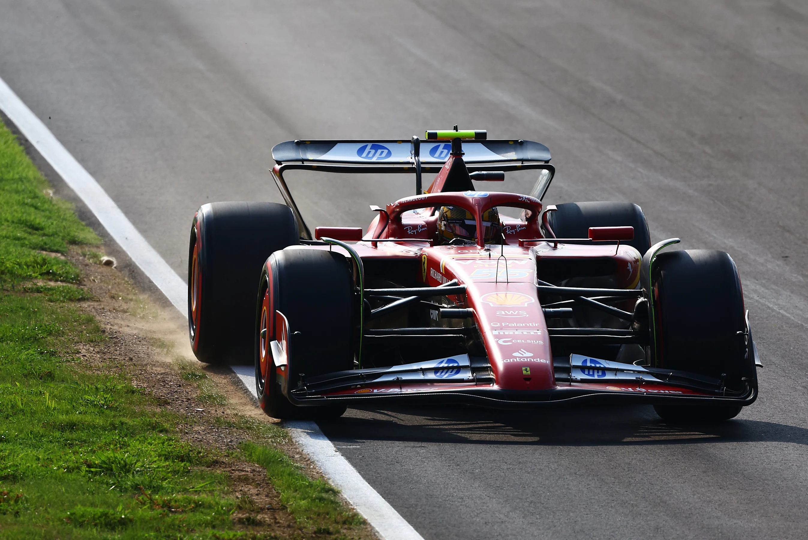 MONZA, ITALY - AUGUST 31: Carlos Sainz of Spain driving (55) the Ferrari SF-24 on track during