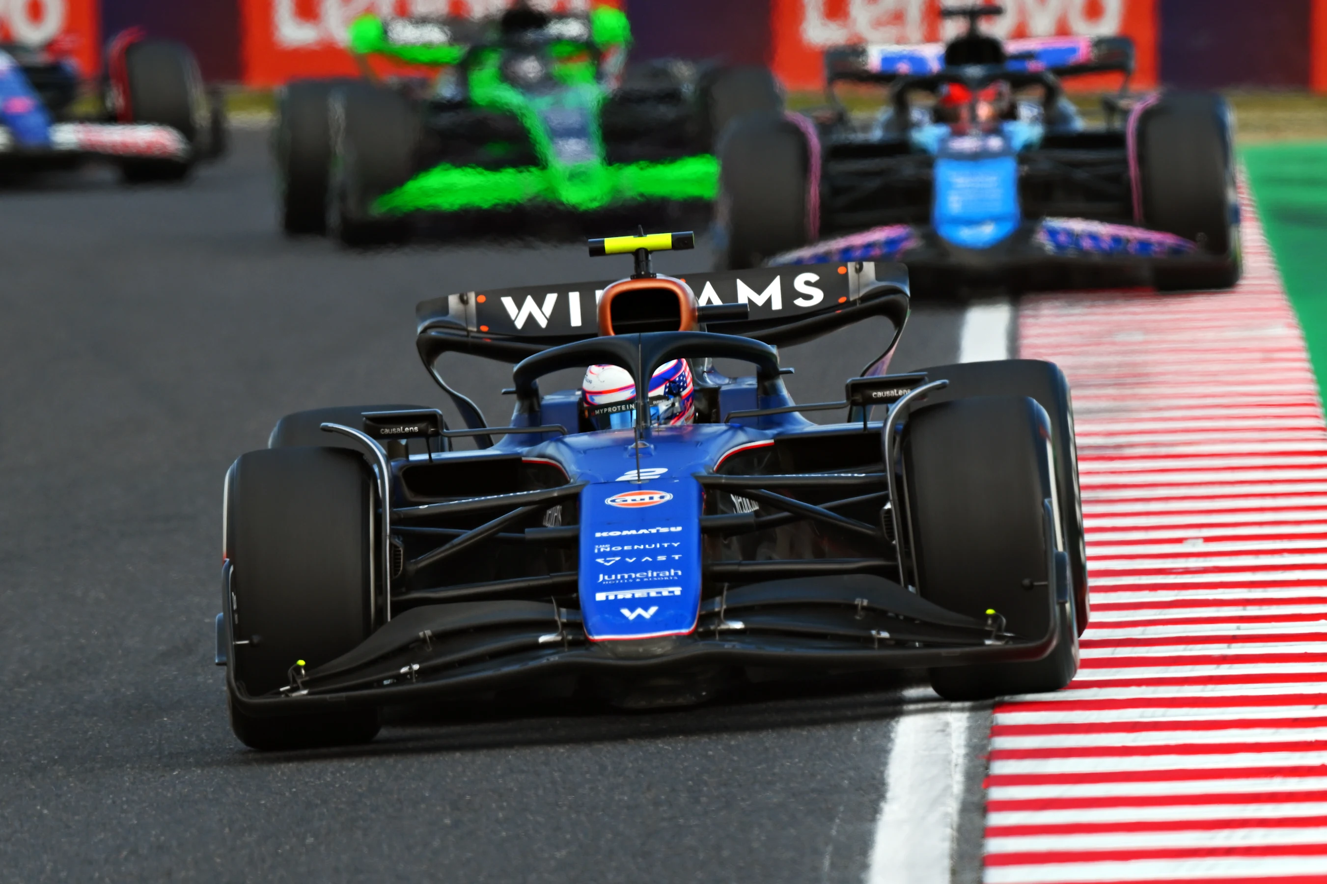 SUZUKA, JAPAN - APRIL 07: Logan Sargeant of United States driving the (2) Williams FW46 Mercedes on