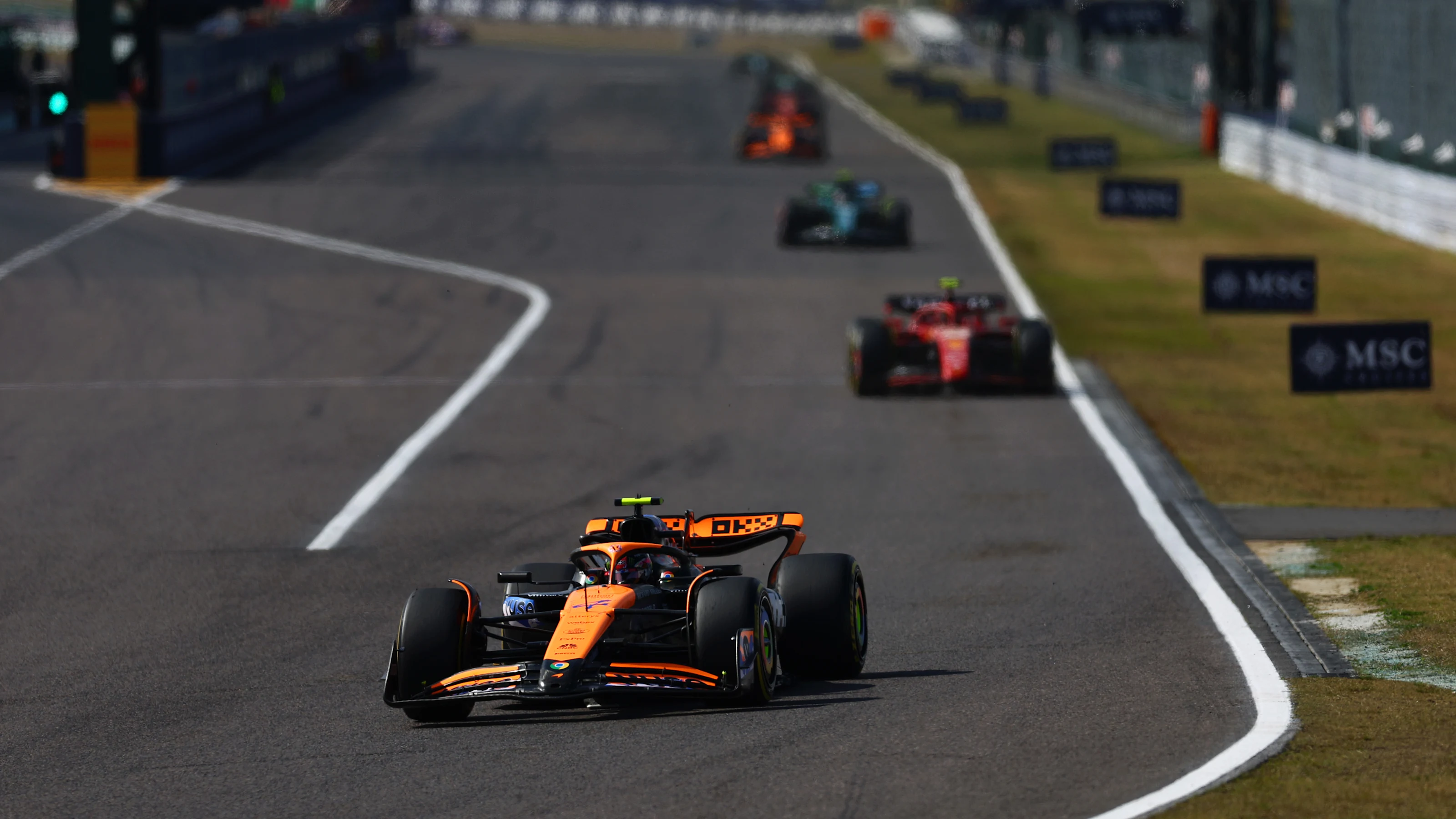 SUZUKA, JAPAN - APRIL 07: Lando Norris of Great Britain driving the (4) McLaren MCL38 Mercedes on