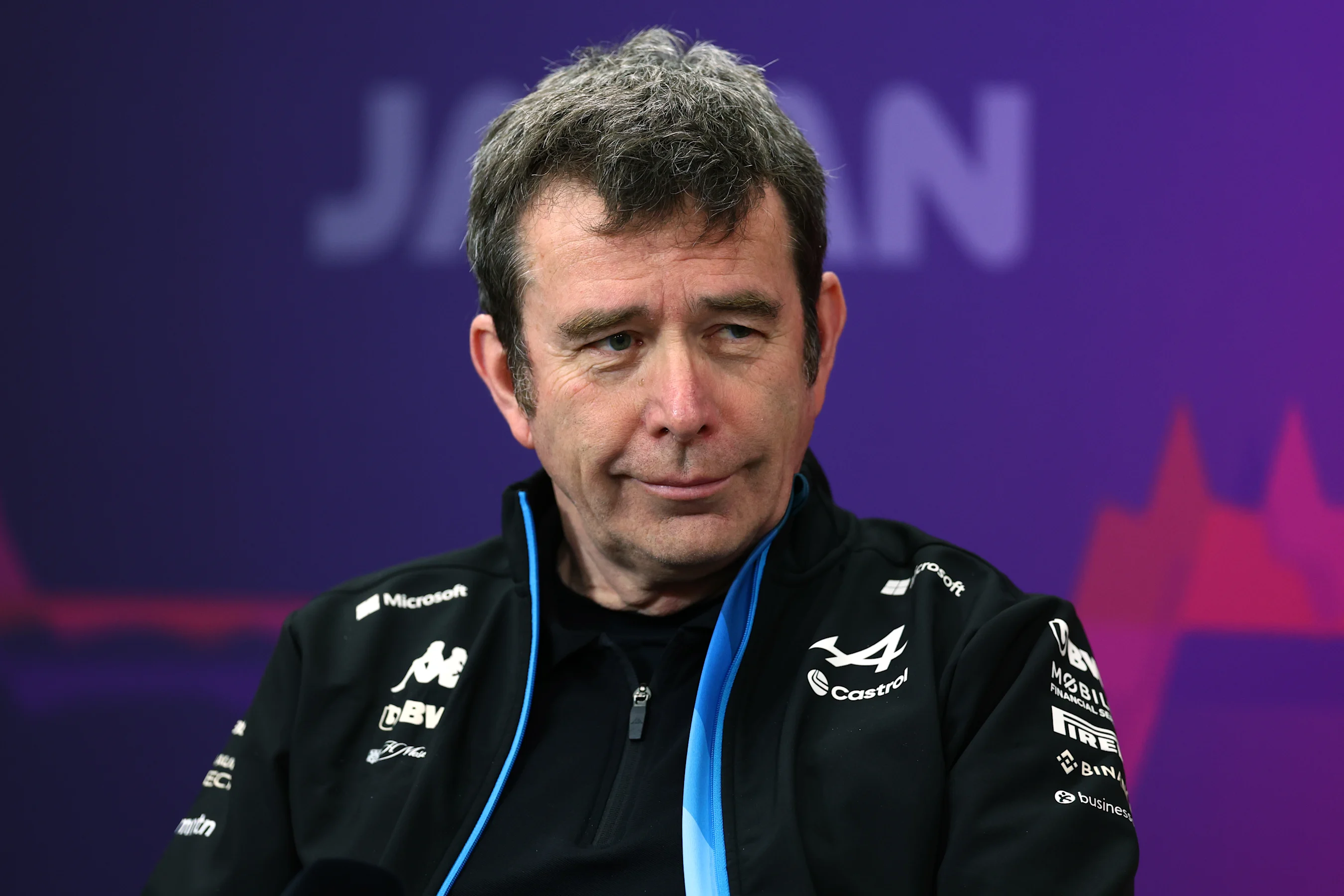 SUZUKA, JAPAN - APRIL 05: Bruno Famin, Team Principal of Alpine F1 attends the Team Principals