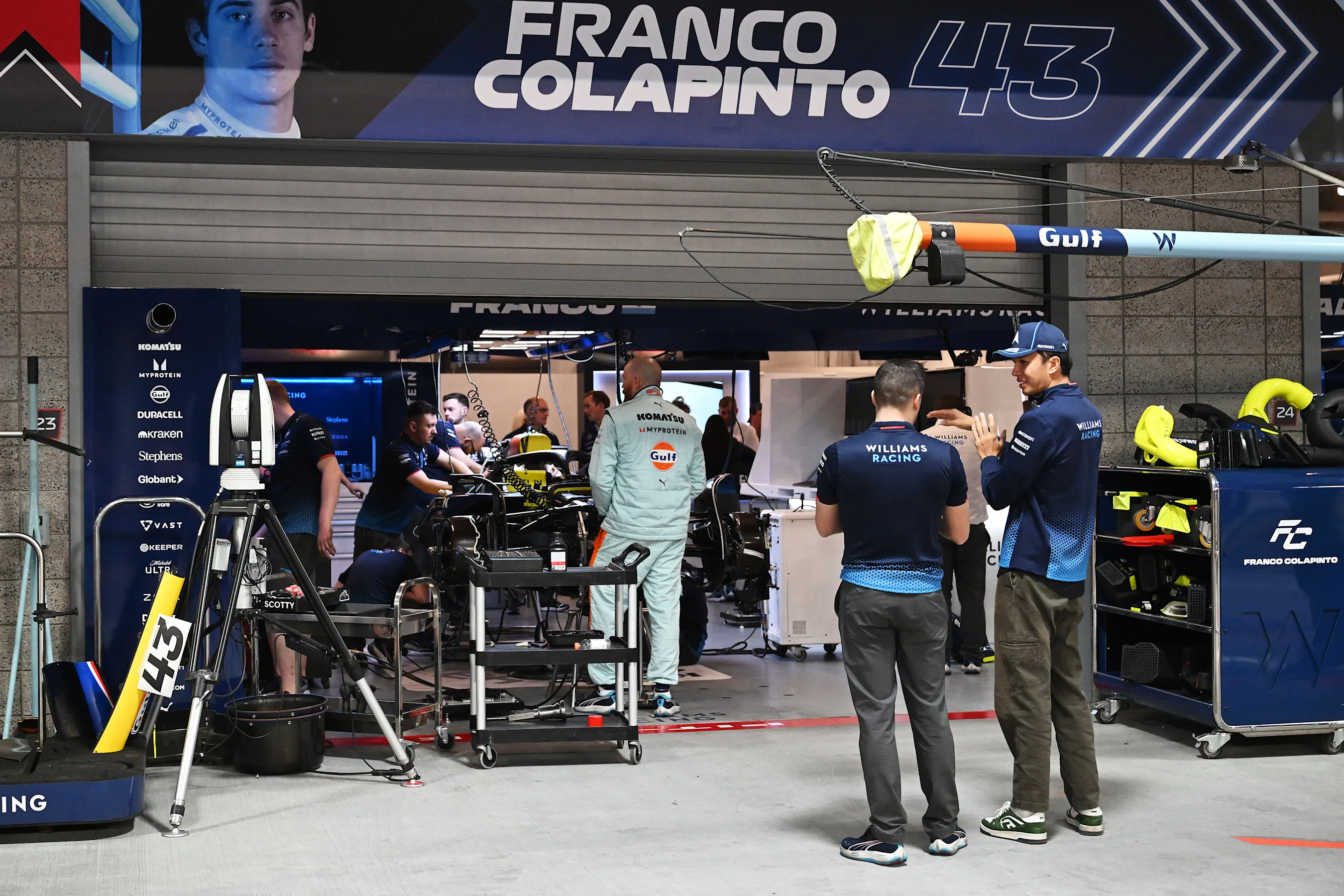 LAS VEGAS, NEVADA - NOVEMBER 23: Alexander Albon of Thailand and Williams looks on in the Pitlane