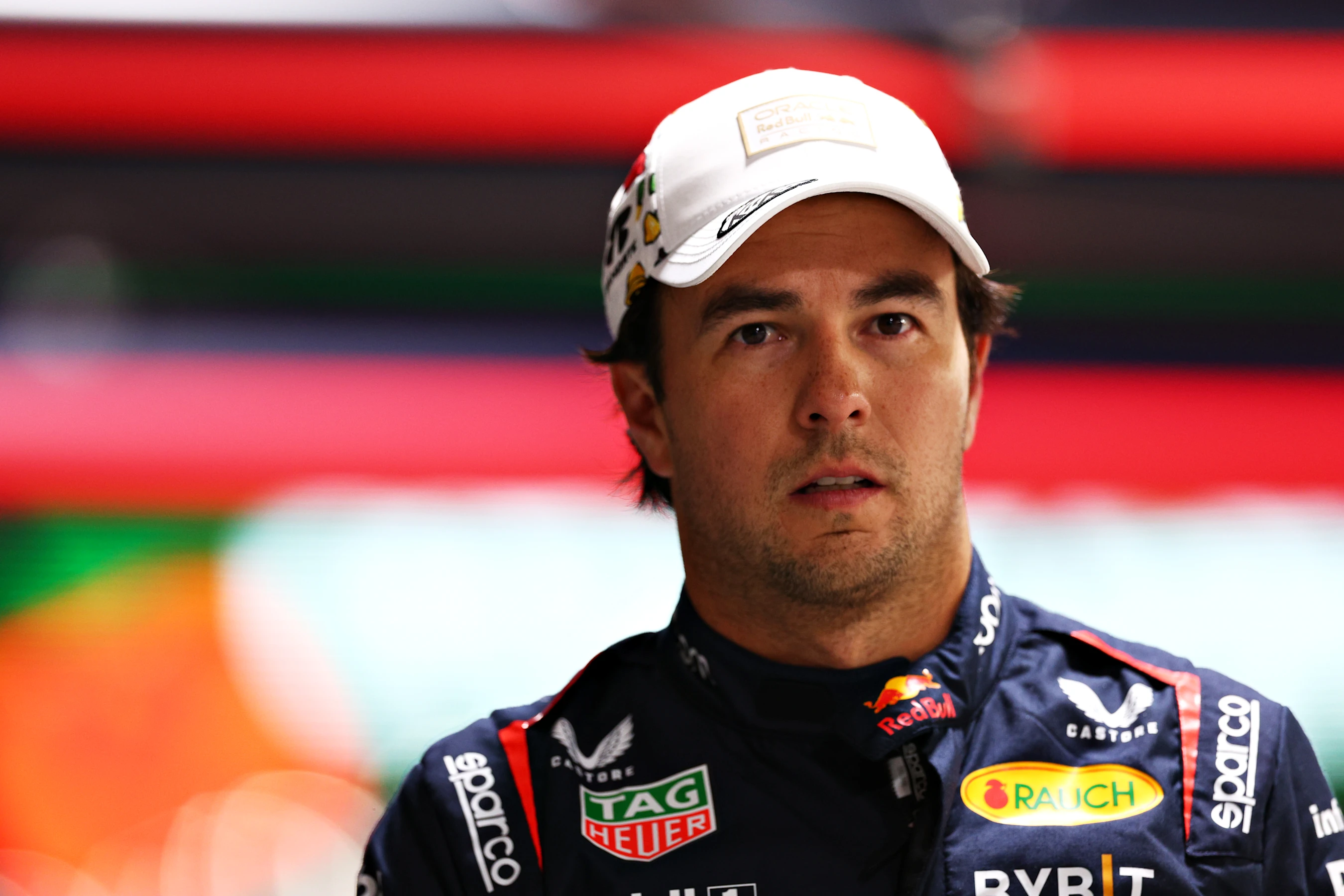 LAS VEGAS, NEVADA - NOVEMBER 22: 16th placed qualifier Sergio Perez of Mexico and Oracle Red Bull