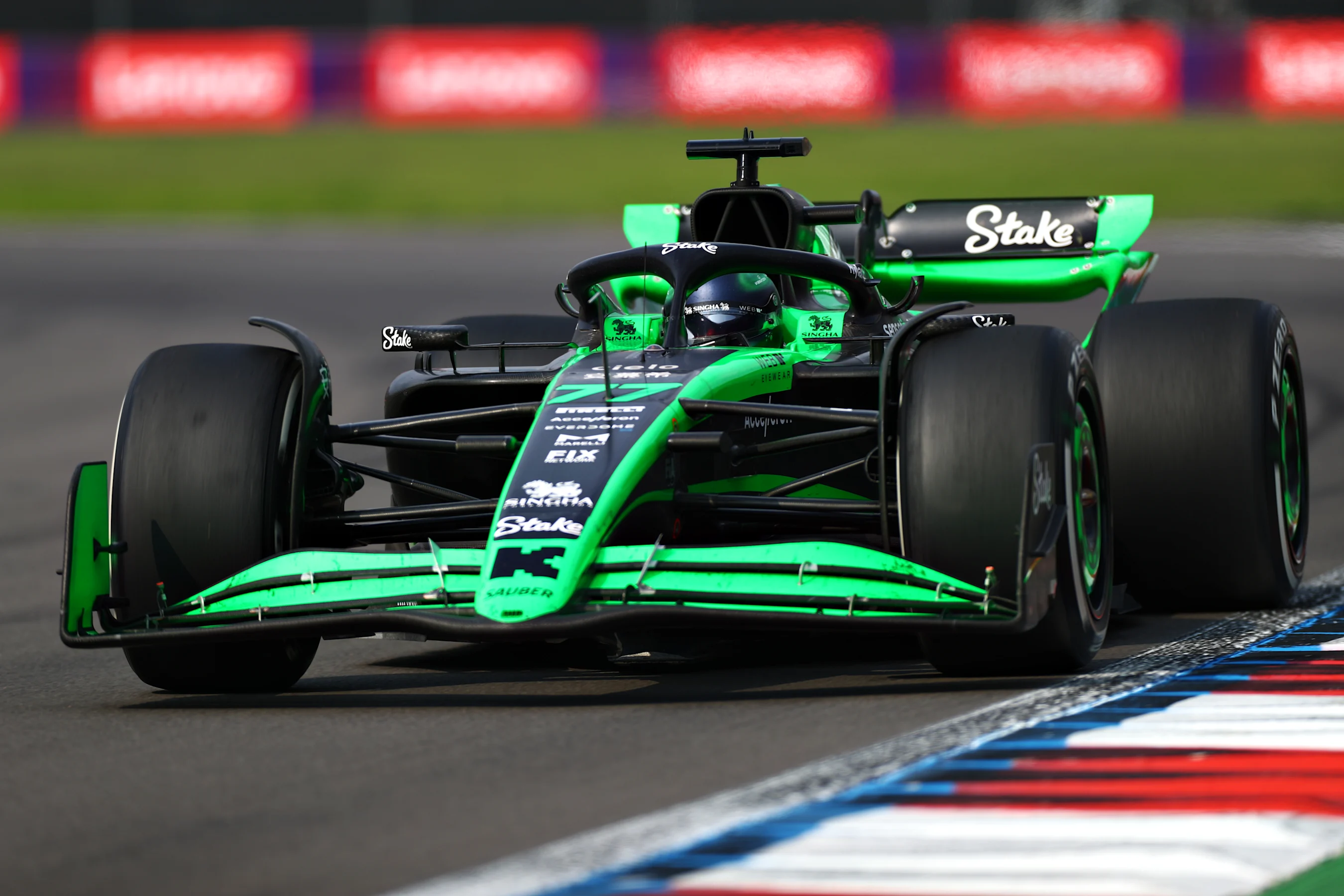 MEXICO CITY, MEXICO - OCTOBER 27: Valtteri Bottas of Finland driving the (77) Kick Sauber C44