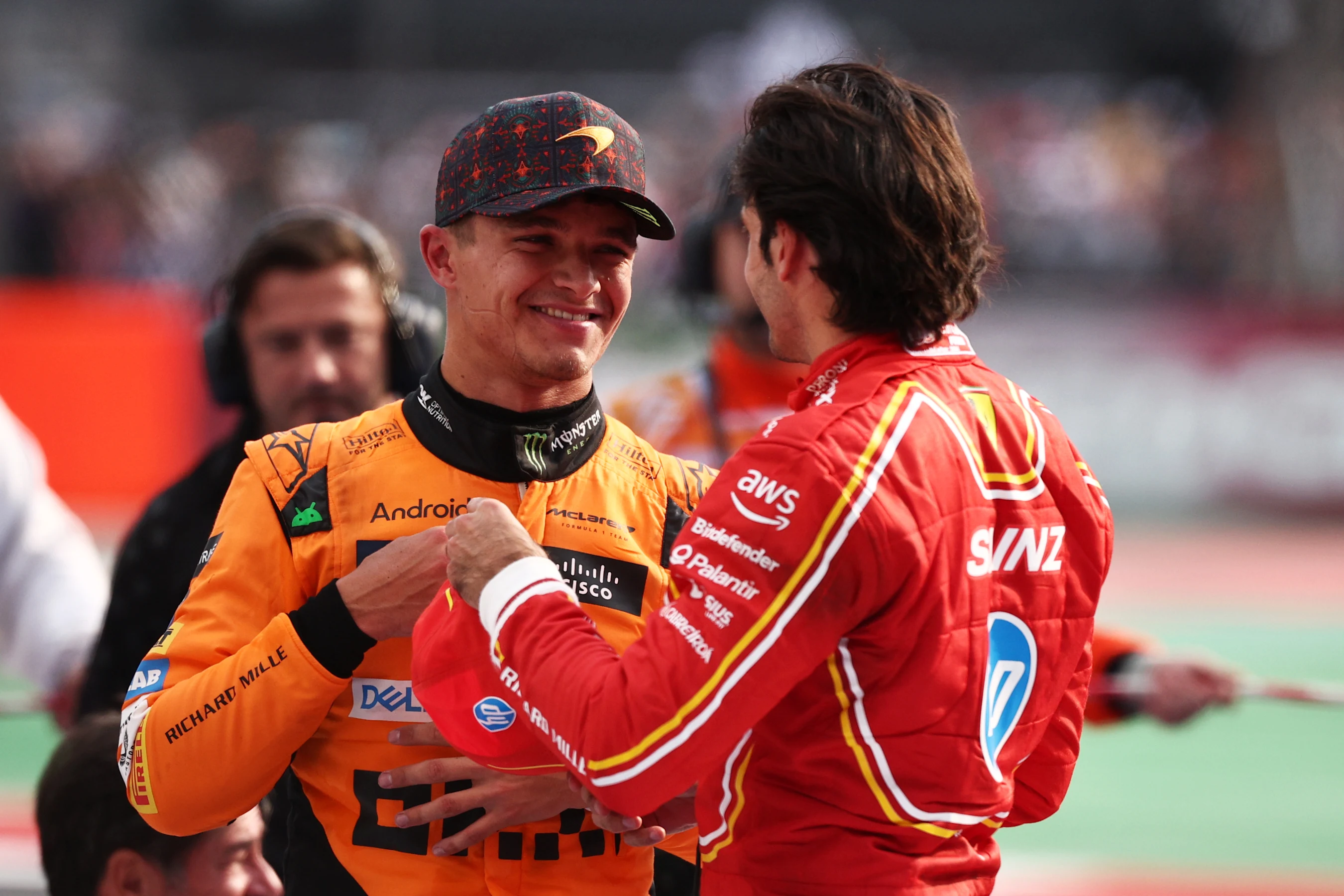 MEXICO CITY, MEXICO - OCTOBER 27: Race winner Carlos Sainz of Spain and Ferrari and Second placed