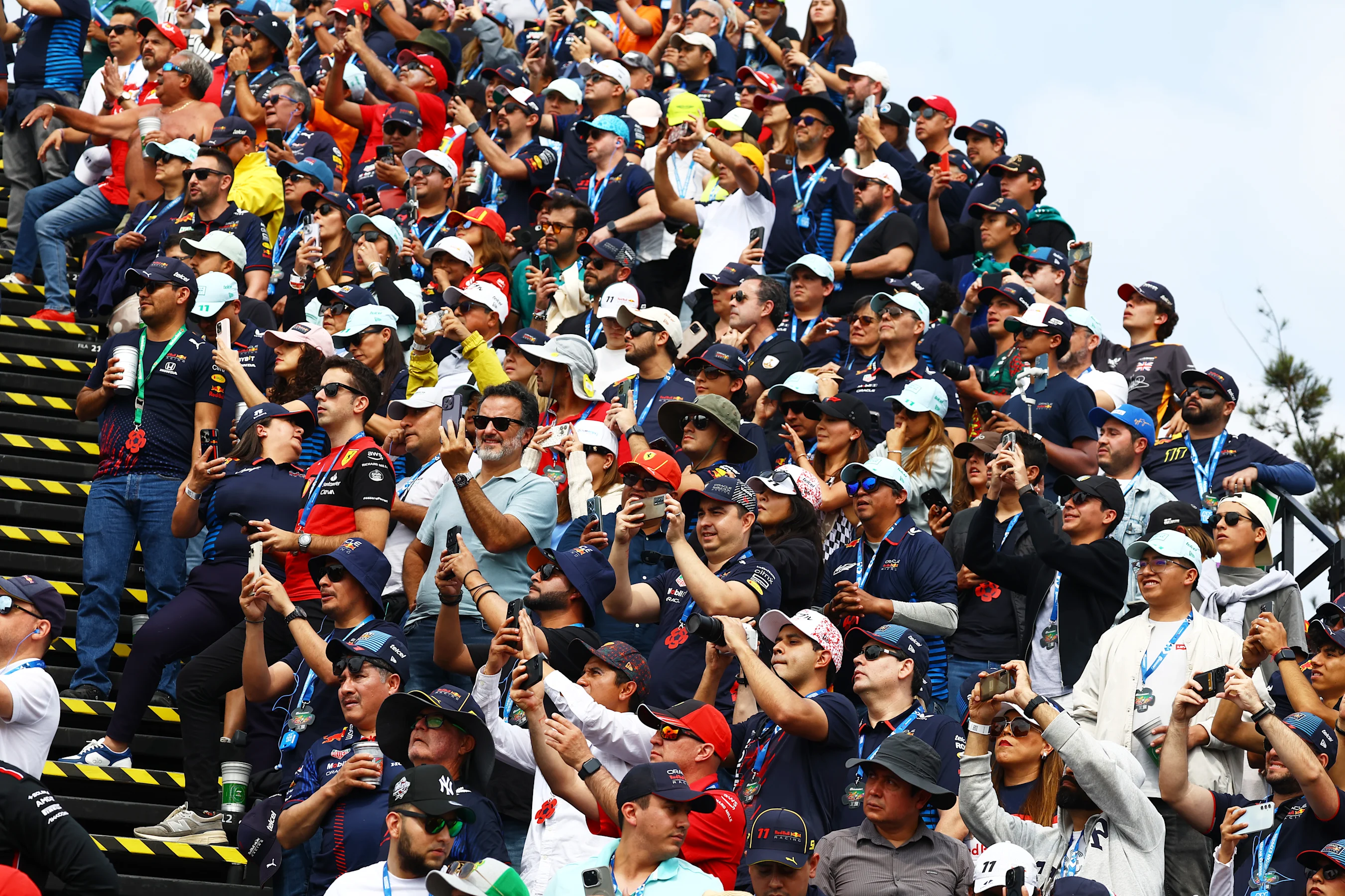 MEXICO CITY, MEXICO - OCTOBER 27: Fans watch the podium celebrations after the F1 Grand Prix of