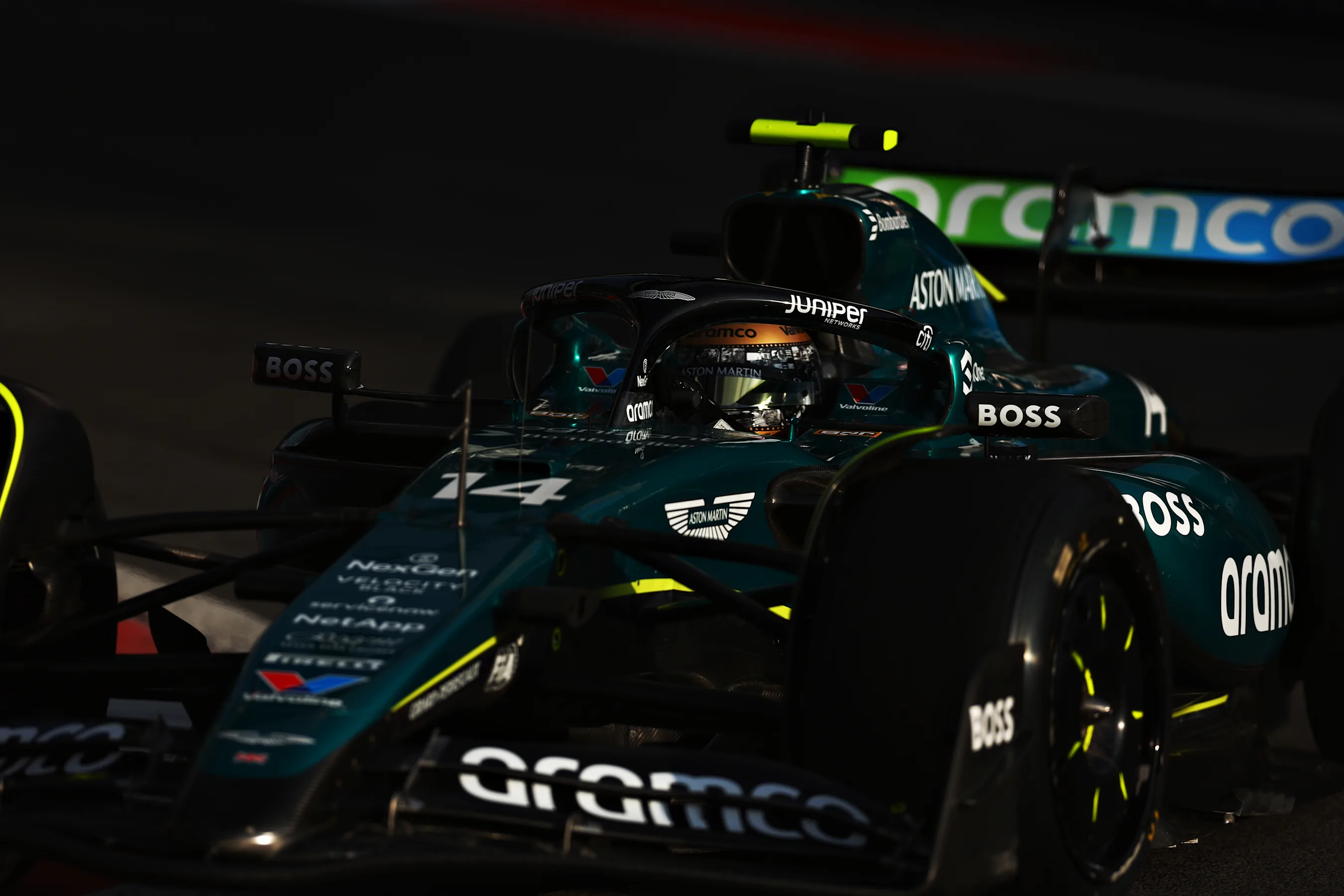 MEXICO CITY, MEXICO - OCTOBER 25: Fernando Alonso of Spain driving the (14) Aston Martin AMR24