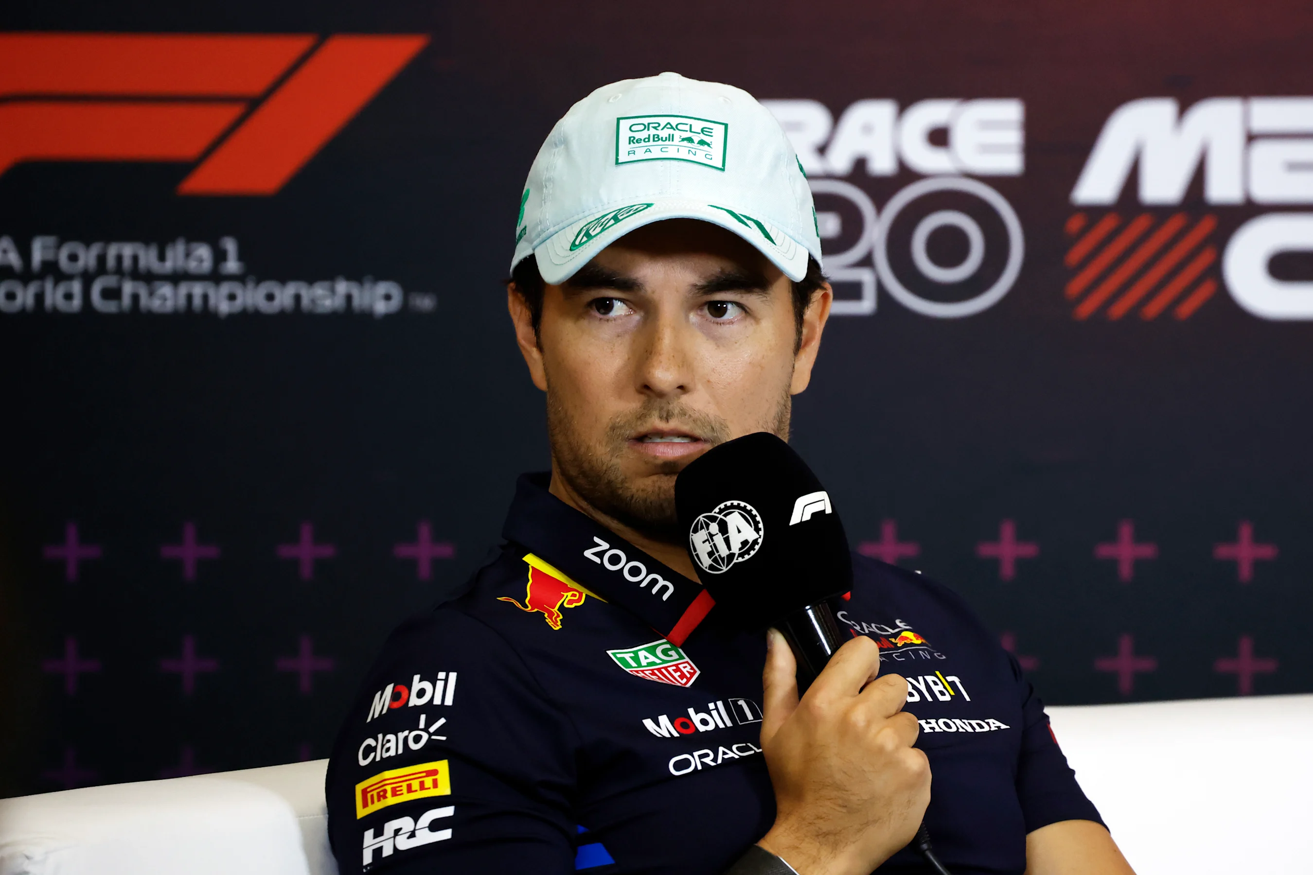 MEXICO CITY, MEXICO - OCTOBER 24: Sergio Perez of Mexico and Oracle Red Bull Racing attends the