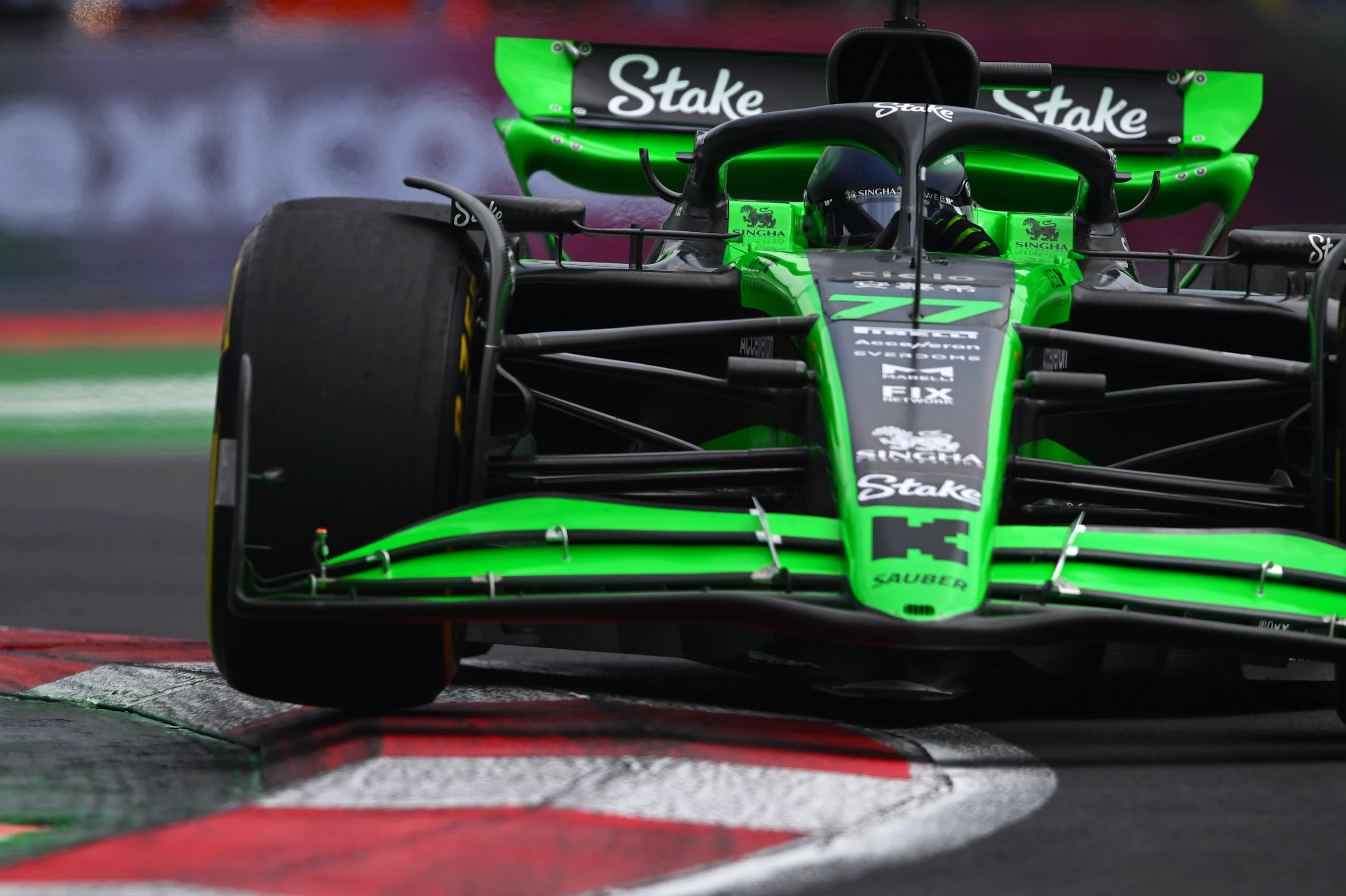 MEXICO CITY, MEXICO - OCTOBER 26: Valtteri Bottas of Finland driving the (77) Kick Sauber C44