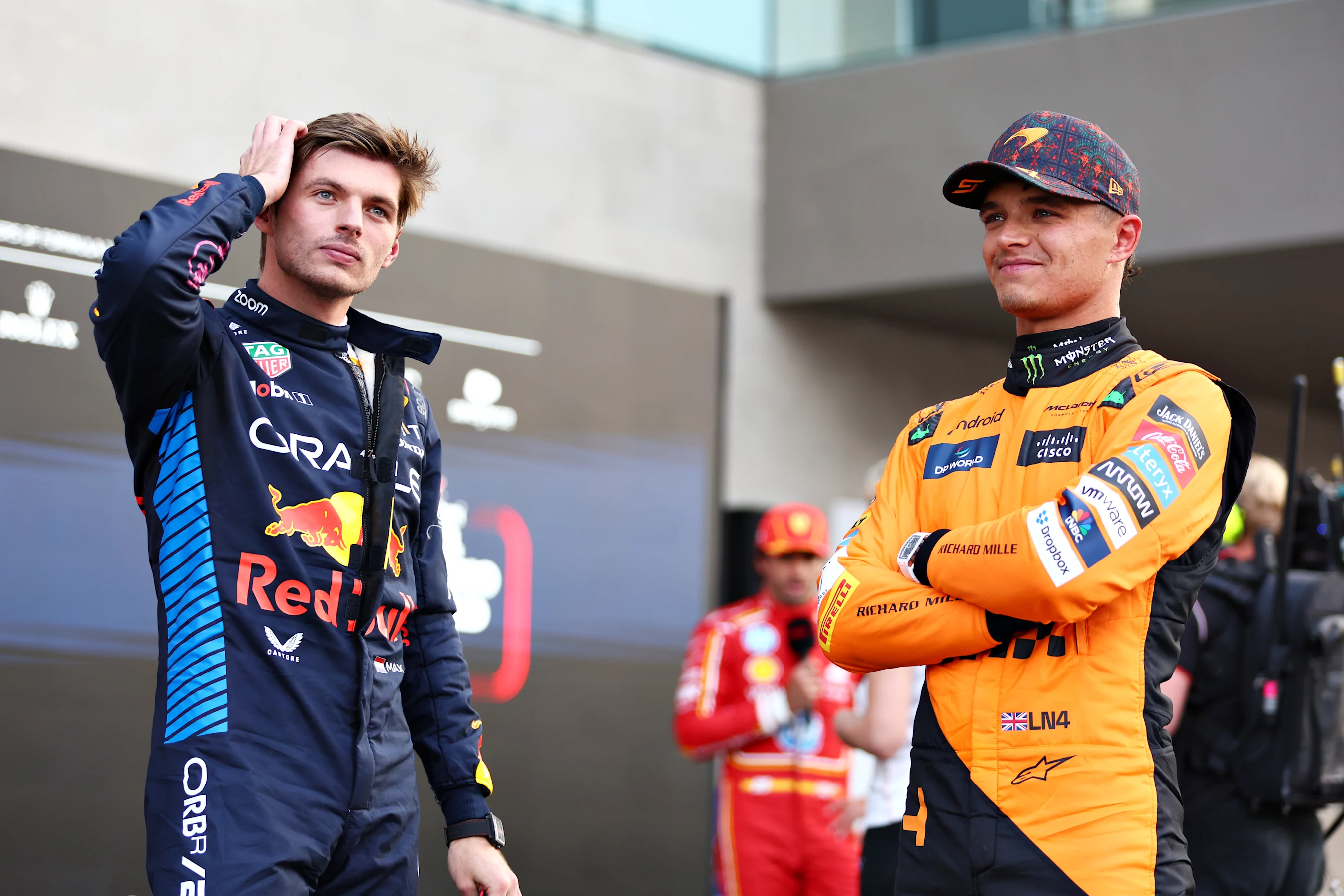 MEXICO CITY, MEXICO - OCTOBER 26: Second placed qualifier Max Verstappen of the Netherlands and