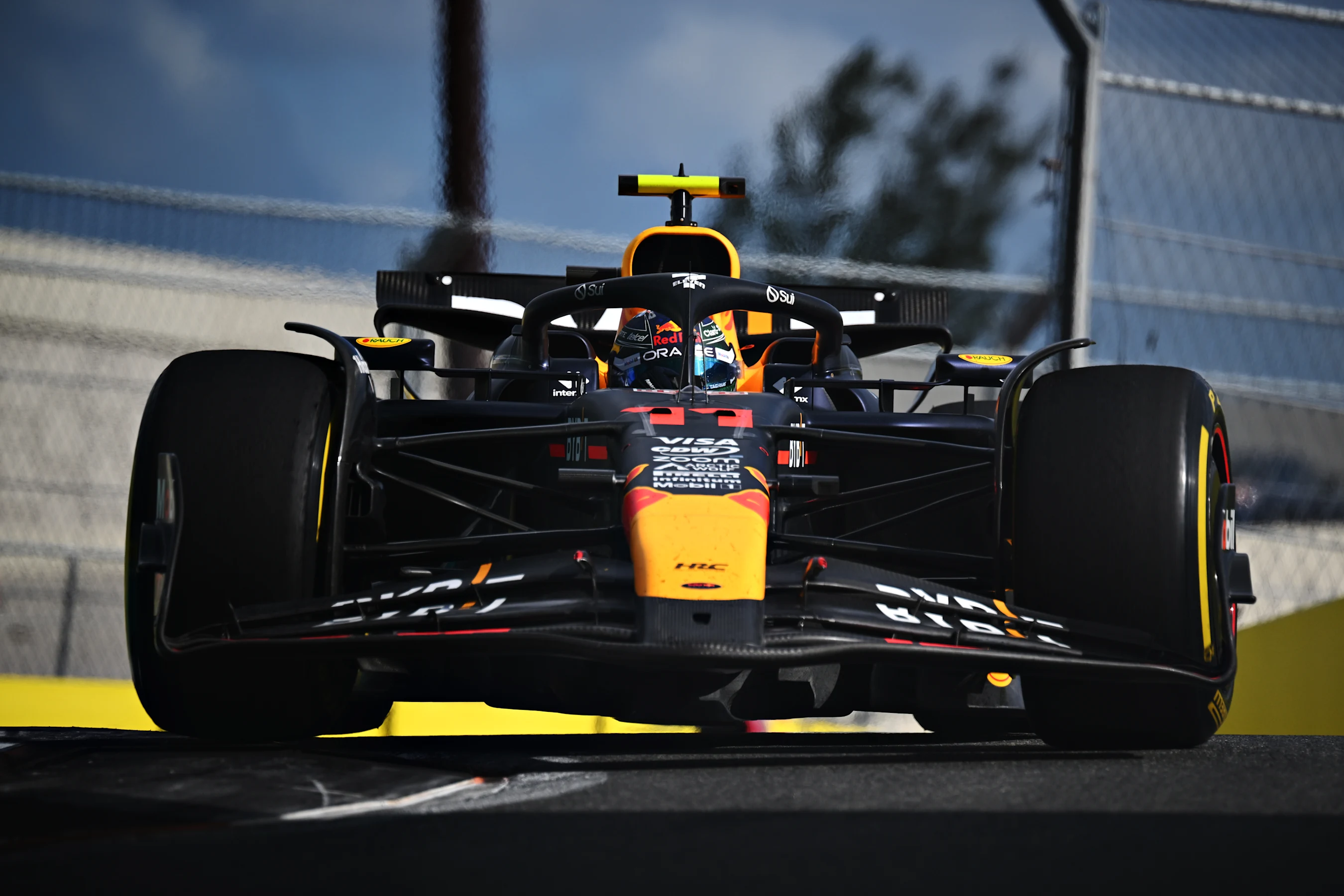 MIAMI, FLORIDA - MAY 05: Sergio Perez of Mexico driving the (11) Oracle Red Bull Racing RB20 on