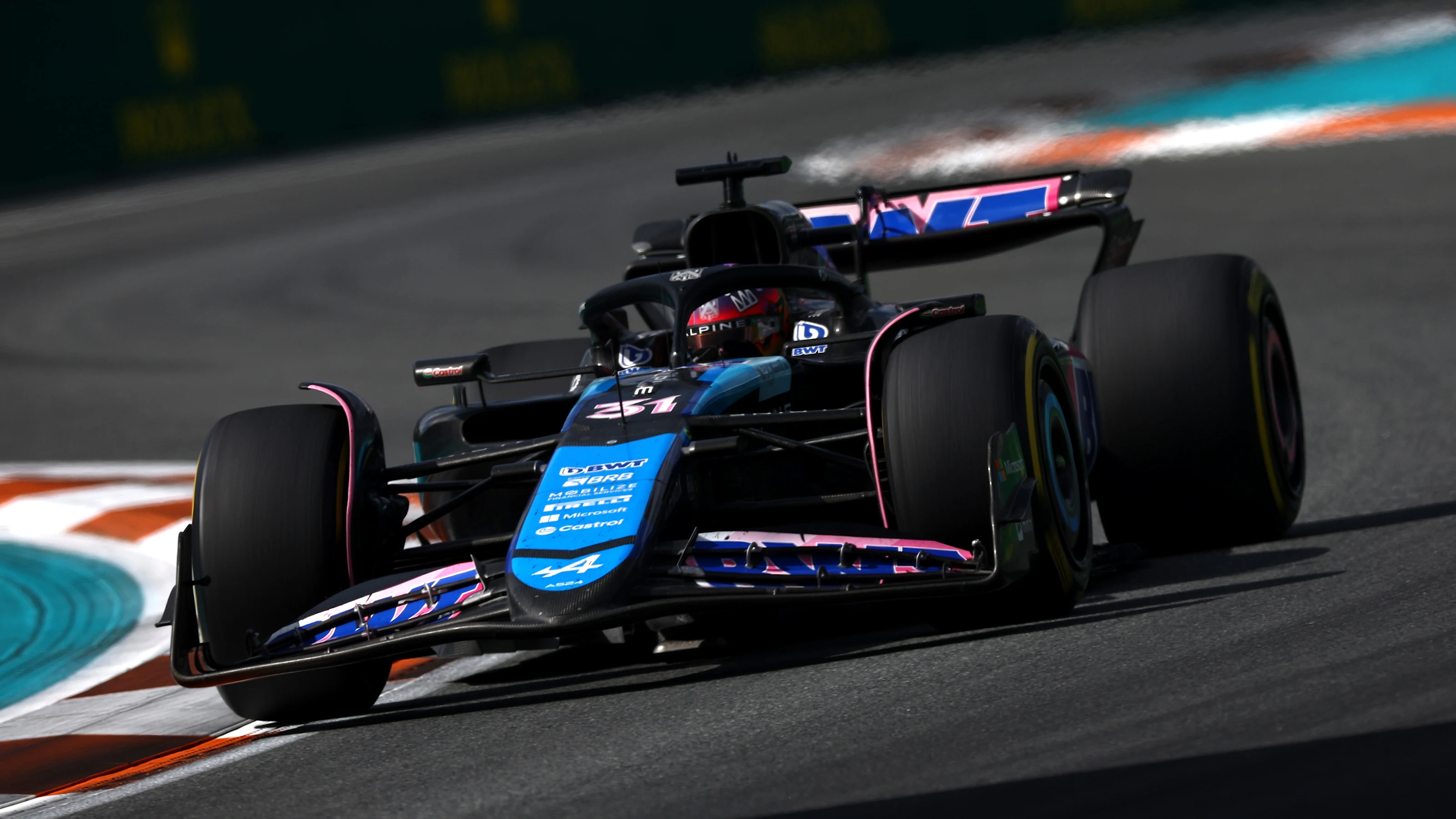 MIAMI, FLORIDA - MAY 05: Esteban Ocon of France driving the (31) Alpine F1 A524 Renault on track
