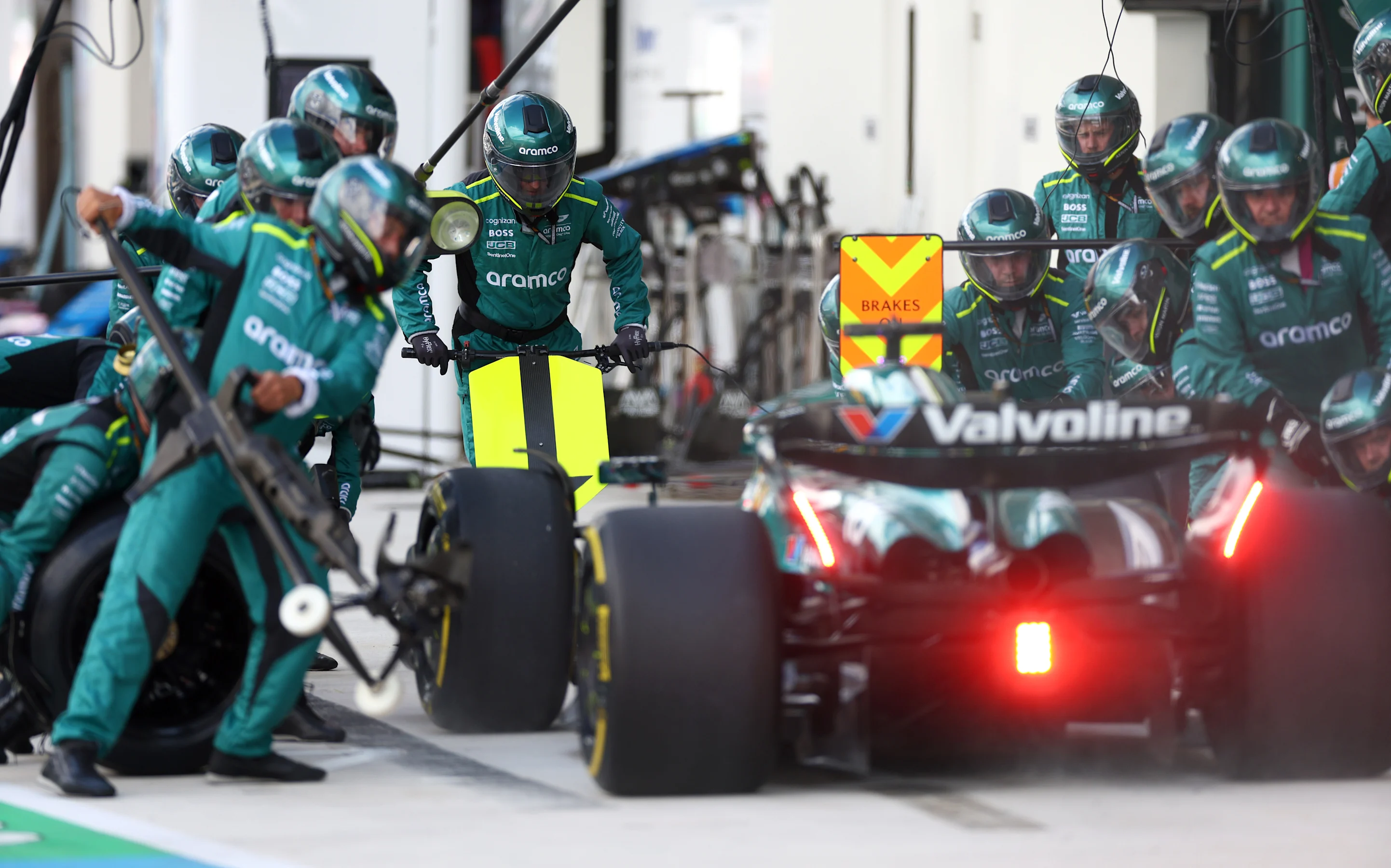 MIAMI, FLORIDA - MAY 05: Lance Stroll of Canada driving the (18) Aston Martin AMR24 Mercedes makes