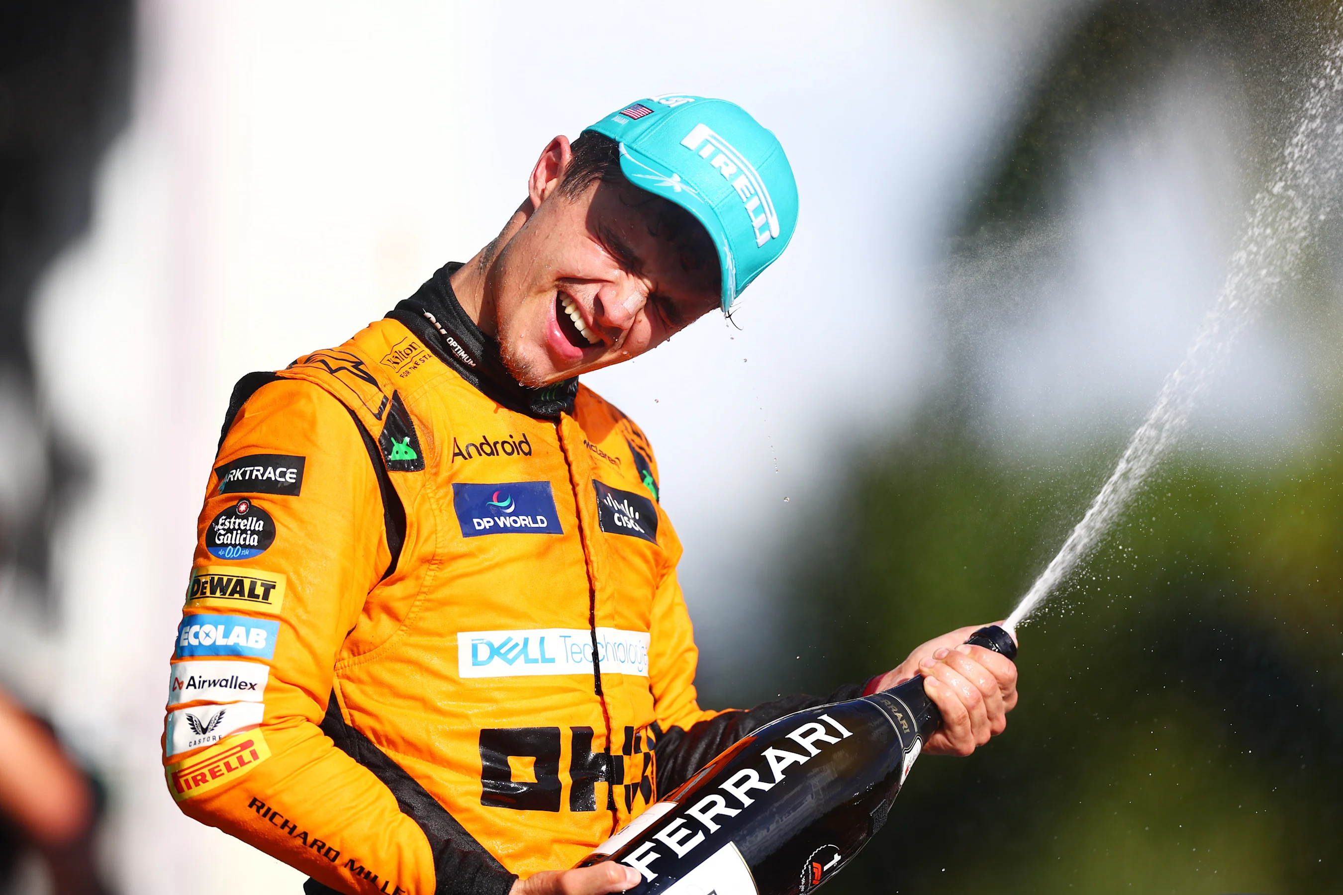 MIAMI, FLORIDA - MAY 05: Race winner Lando Norris of Great Britain and McLaren celebrates on the