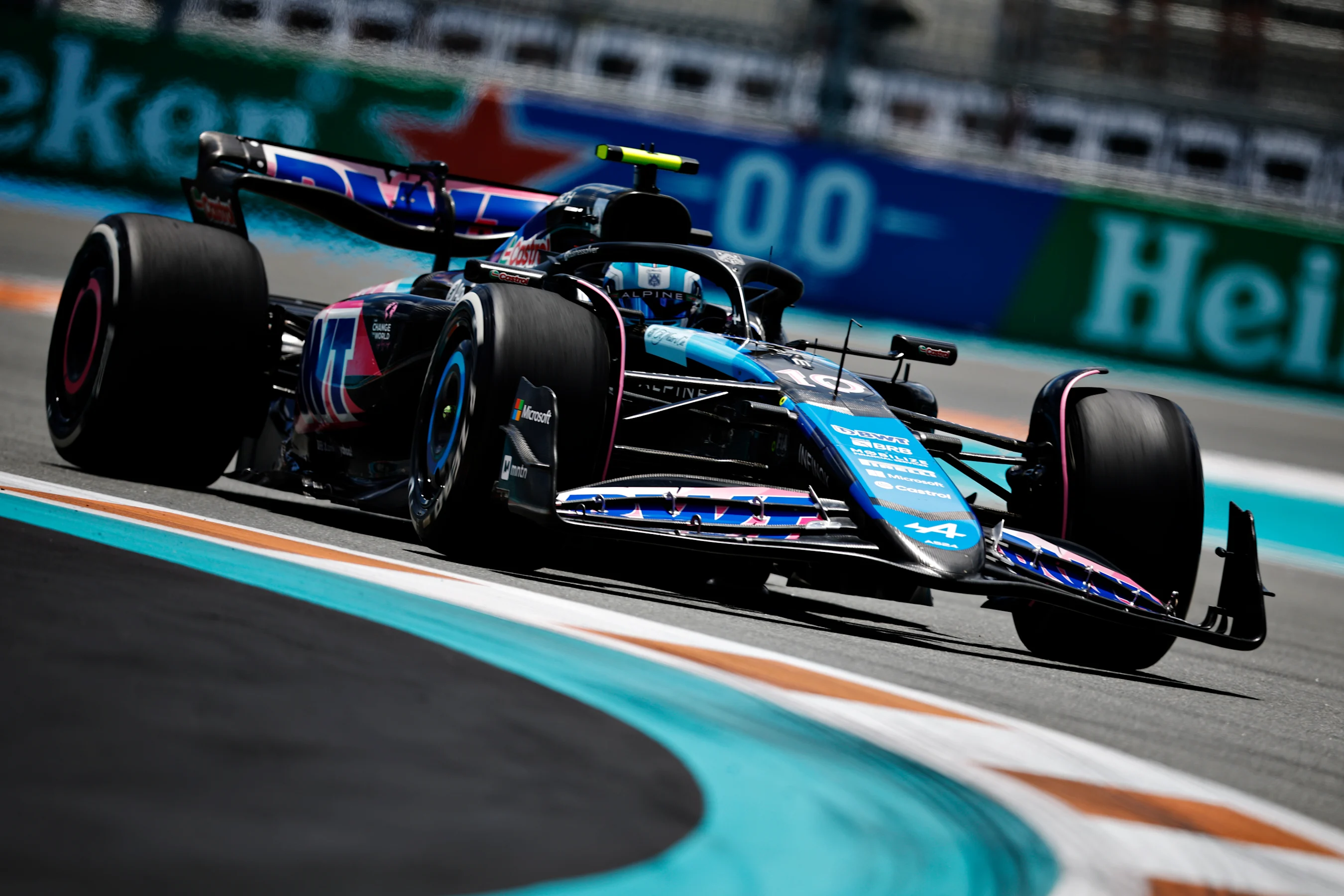 MIAMI, FLORIDA - MAY 03: Pierre Gasly of France driving the (10) Alpine F1 A524 Renault on track