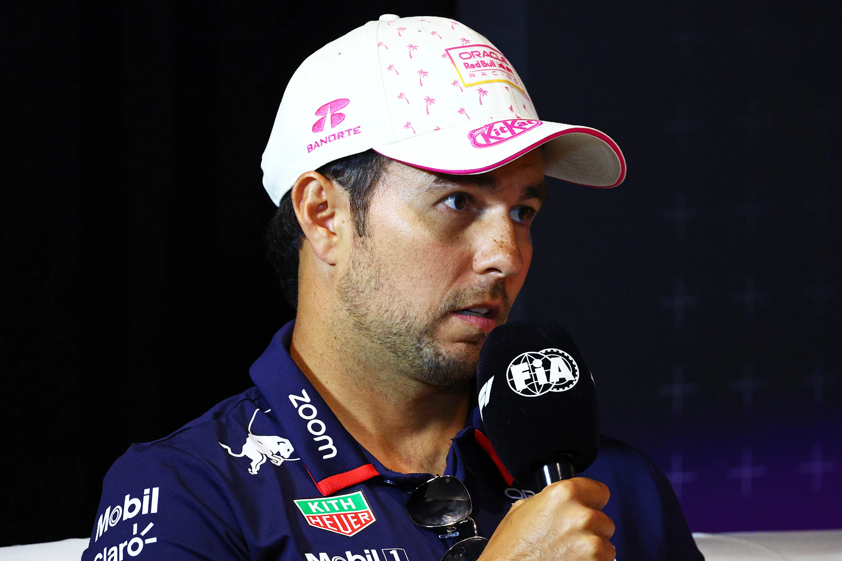 MIAMI, FLORIDA - MAY 02: Sergio Perez of Mexico and Oracle Red Bull Racing attends the Drivers